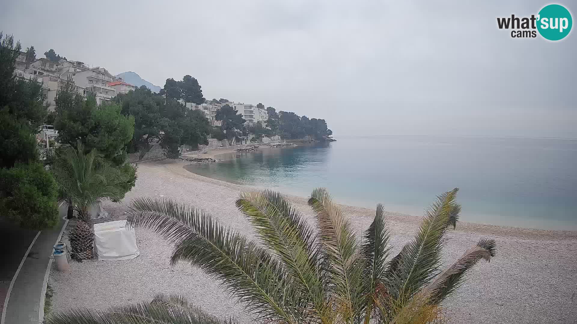 Webcam Plage Lučica Brela – Vue en direct sur la côte adriatique