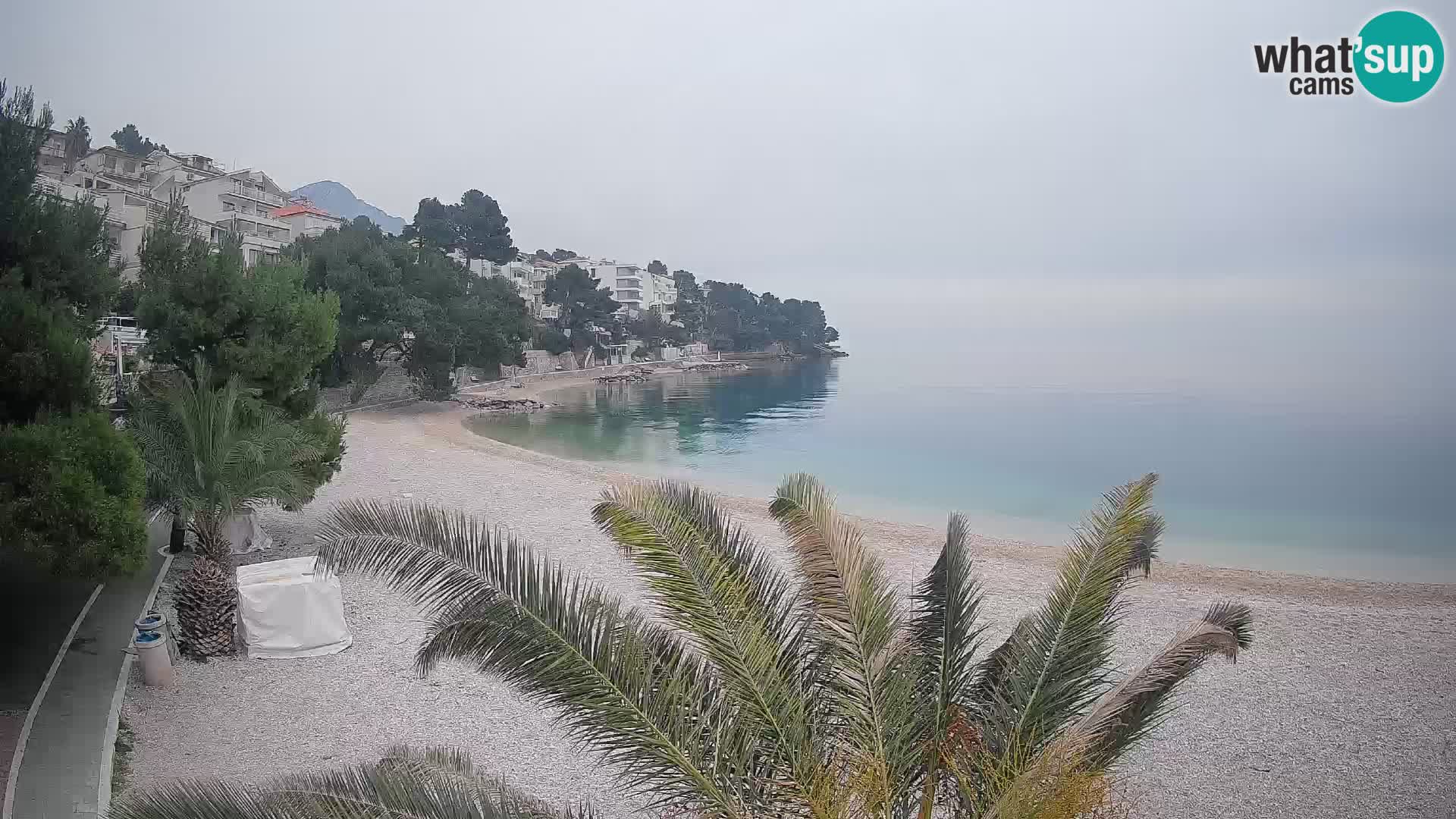 Webcam Lučica Strand Beach Brela – Liveblick von der Adriaküste