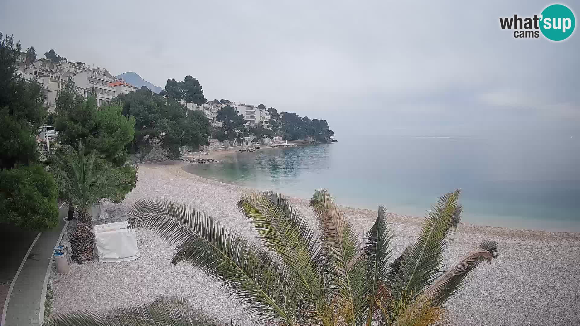 Webcam Plage Lučica Brela – Vue en direct sur la côte adriatique