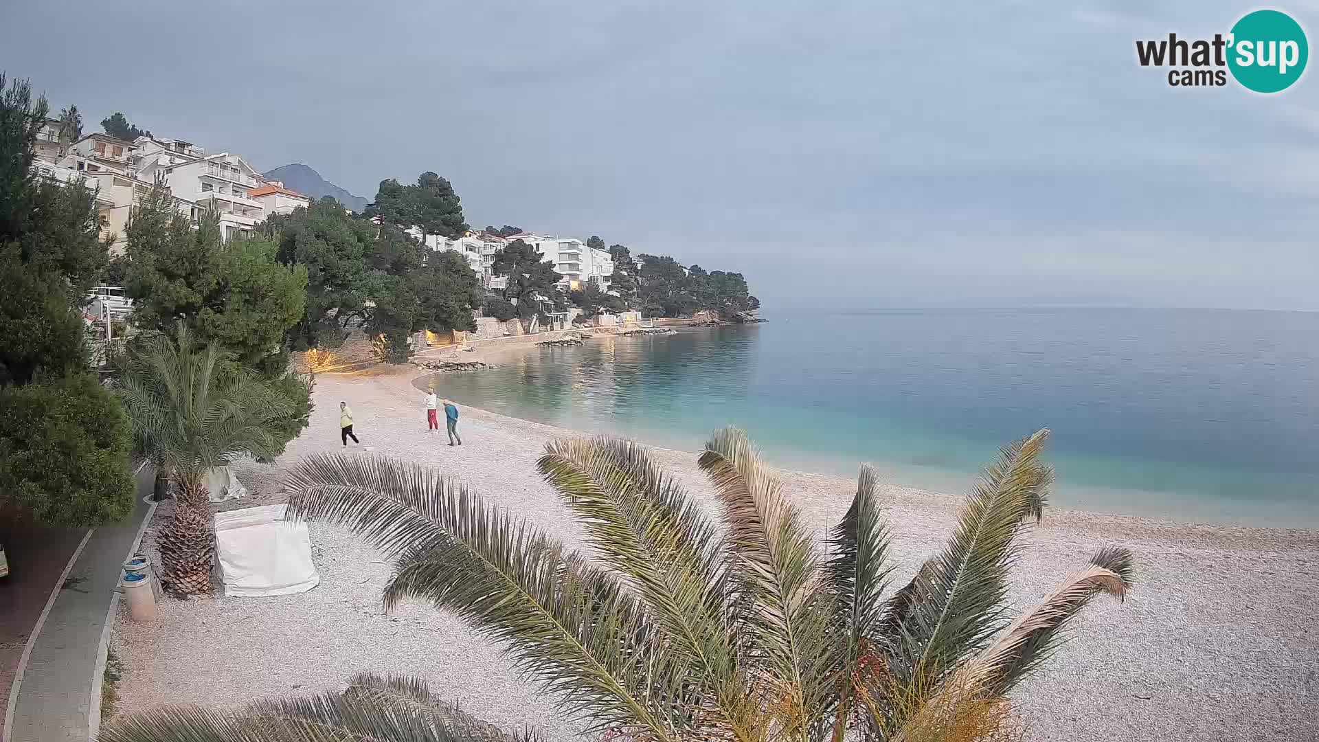 Webcam Lučica Strand Beach Brela – Liveblick von der Adriaküste
