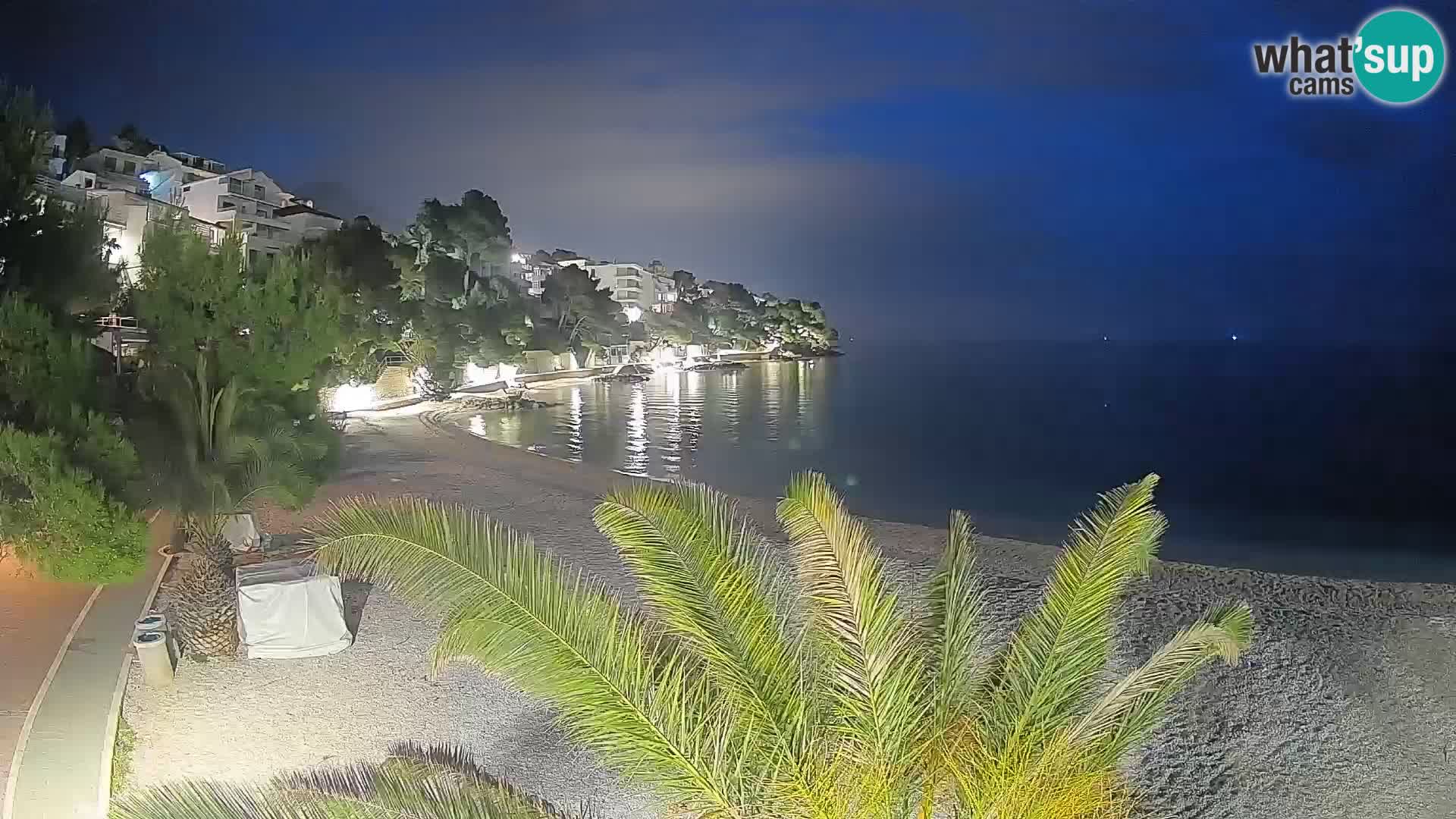 Webcam Lučica Strand Beach Brela – Liveblick von der Adriaküste