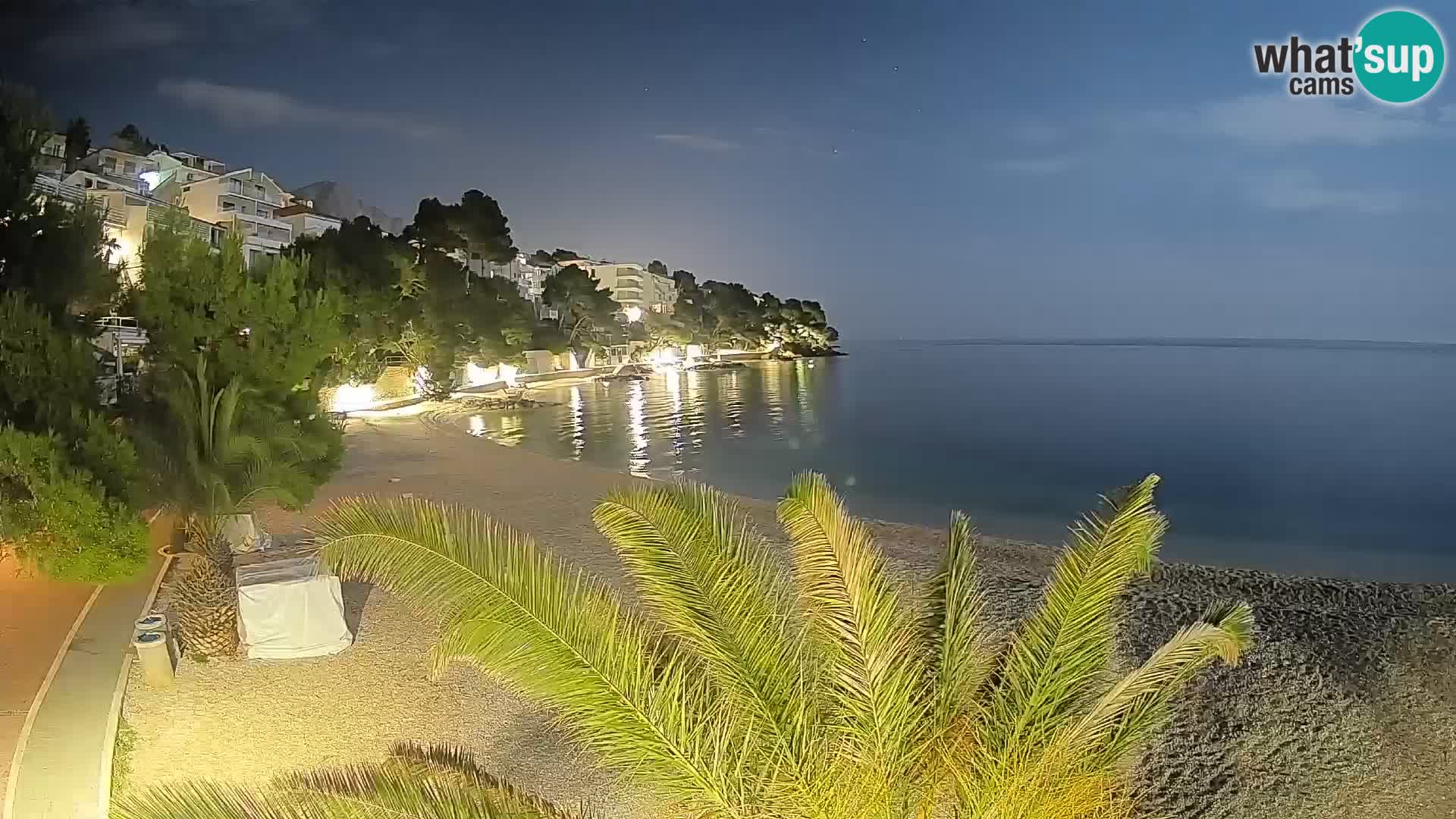 Web kamera Plaža Lučica Brela – Pogled uživo na jadransku obalu