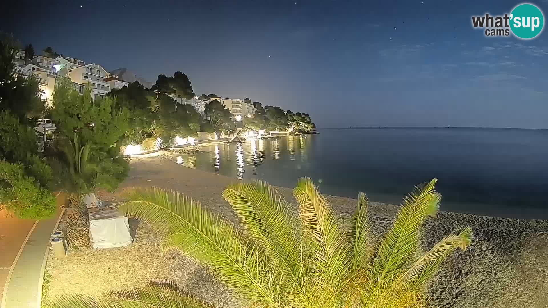 Webcam Lučica Strand Beach Brela – Liveblick von der Adriaküste