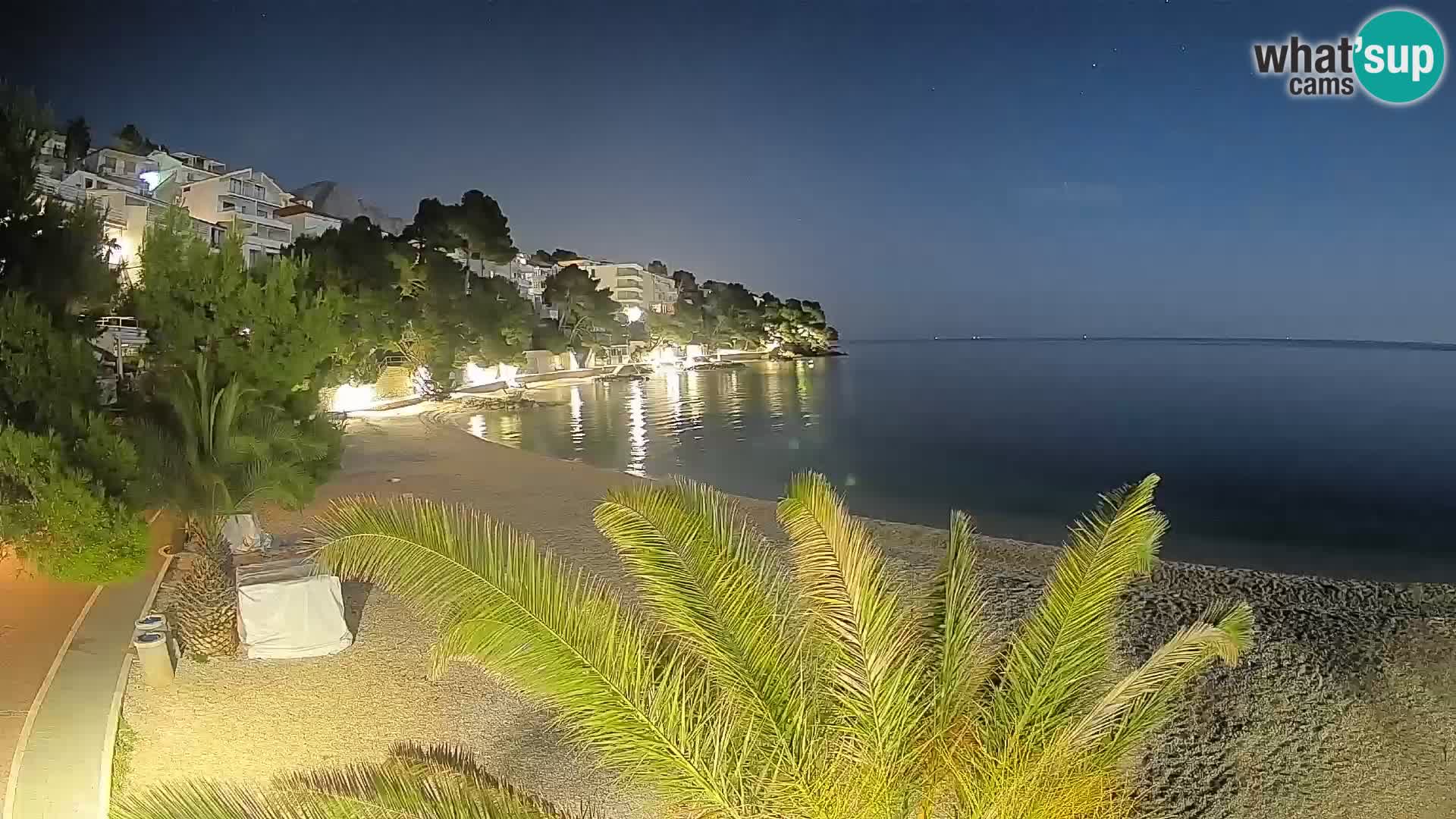 Webcam Lučica Strand Beach Brela – Liveblick von der Adriaküste