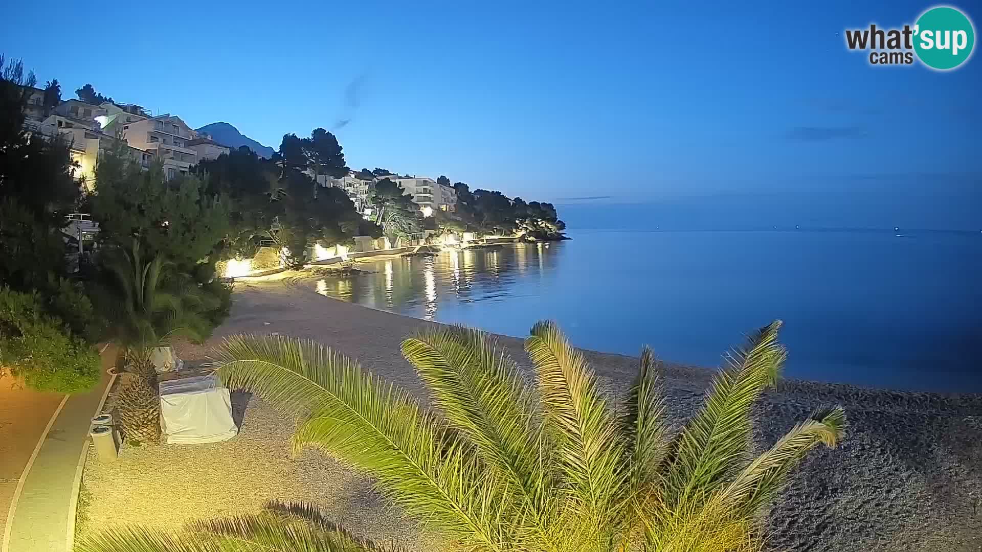 Webcam Lučica Strand Beach Brela – Liveblick von der Adriaküste