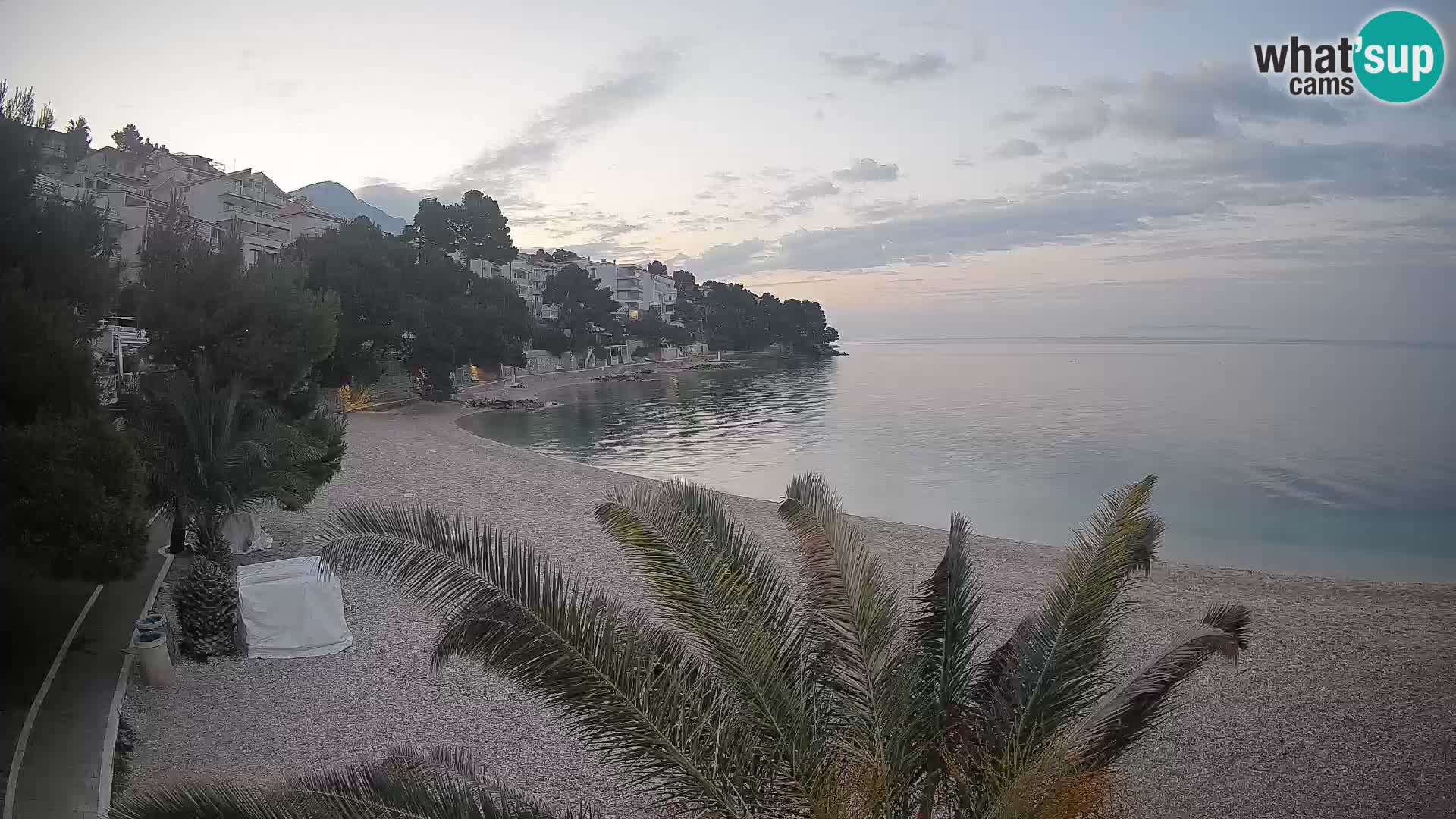 Webcam Lučica Strand Beach Brela – Liveblick von der Adriaküste