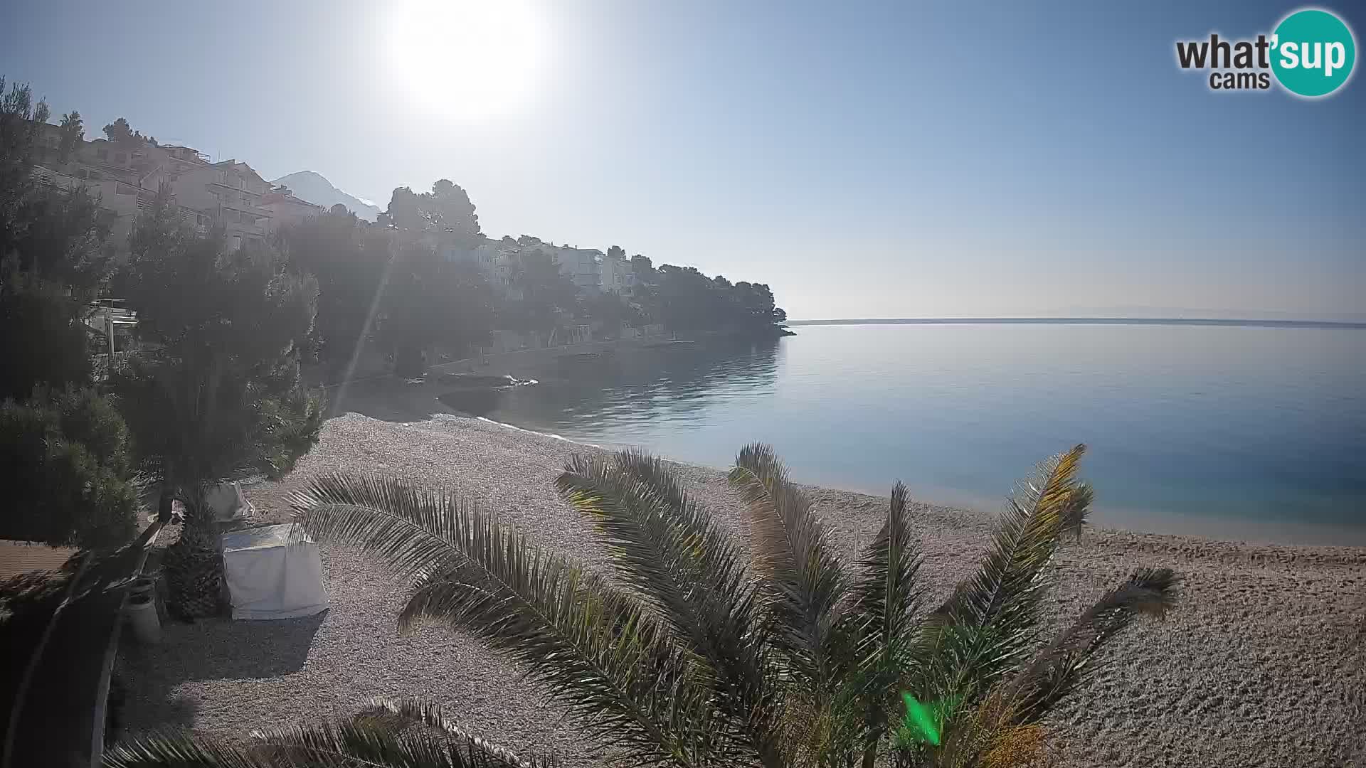 Webcam Lučica Strand Beach Brela – Liveblick von der Adriaküste