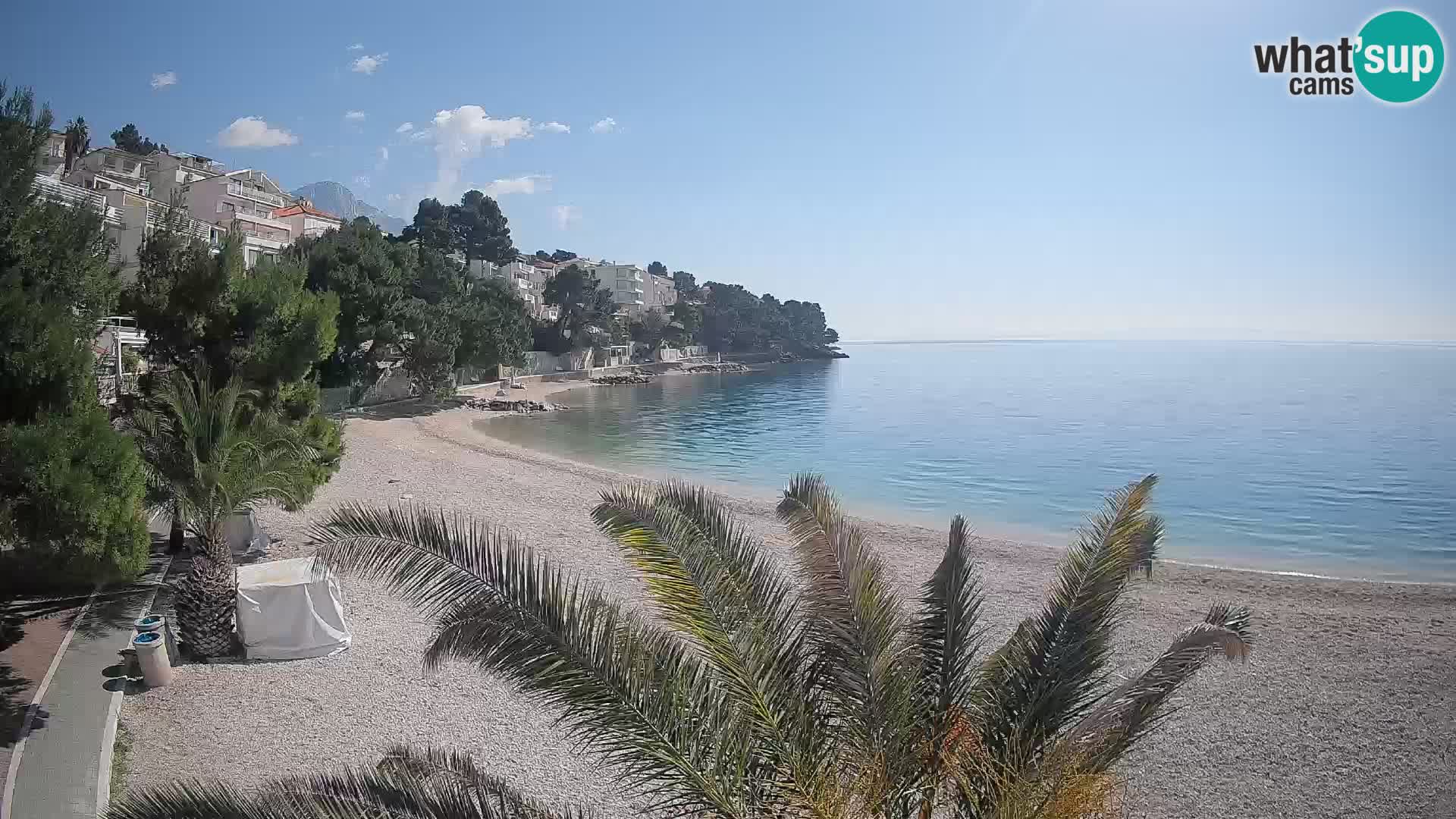 Webcam Lučica Strand Beach Brela – Liveblick von der Adriaküste