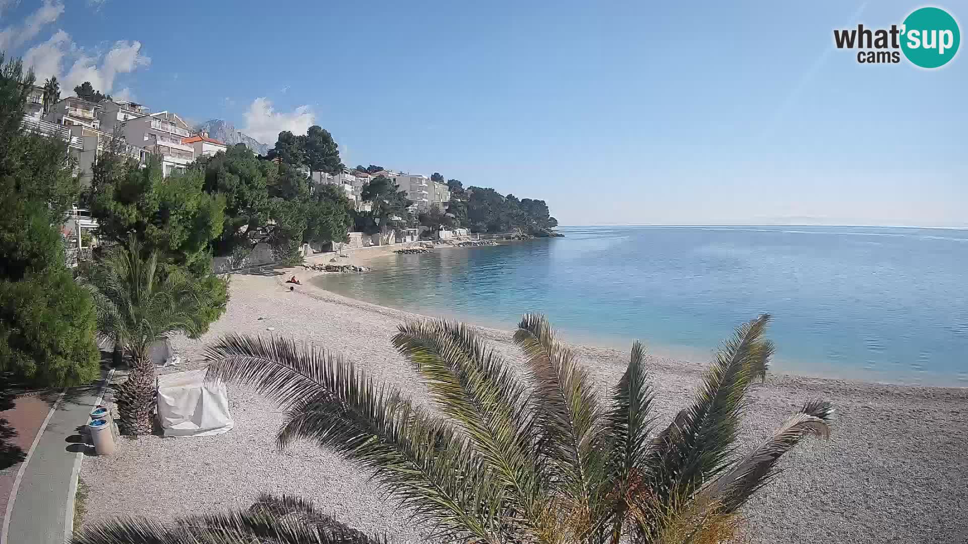 Webcam Lučica Strand Beach Brela – Liveblick von der Adriaküste