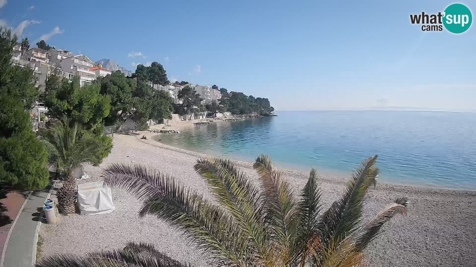 Webcam Lučica Strand Beach Brela – Liveblick von der Adriaküste