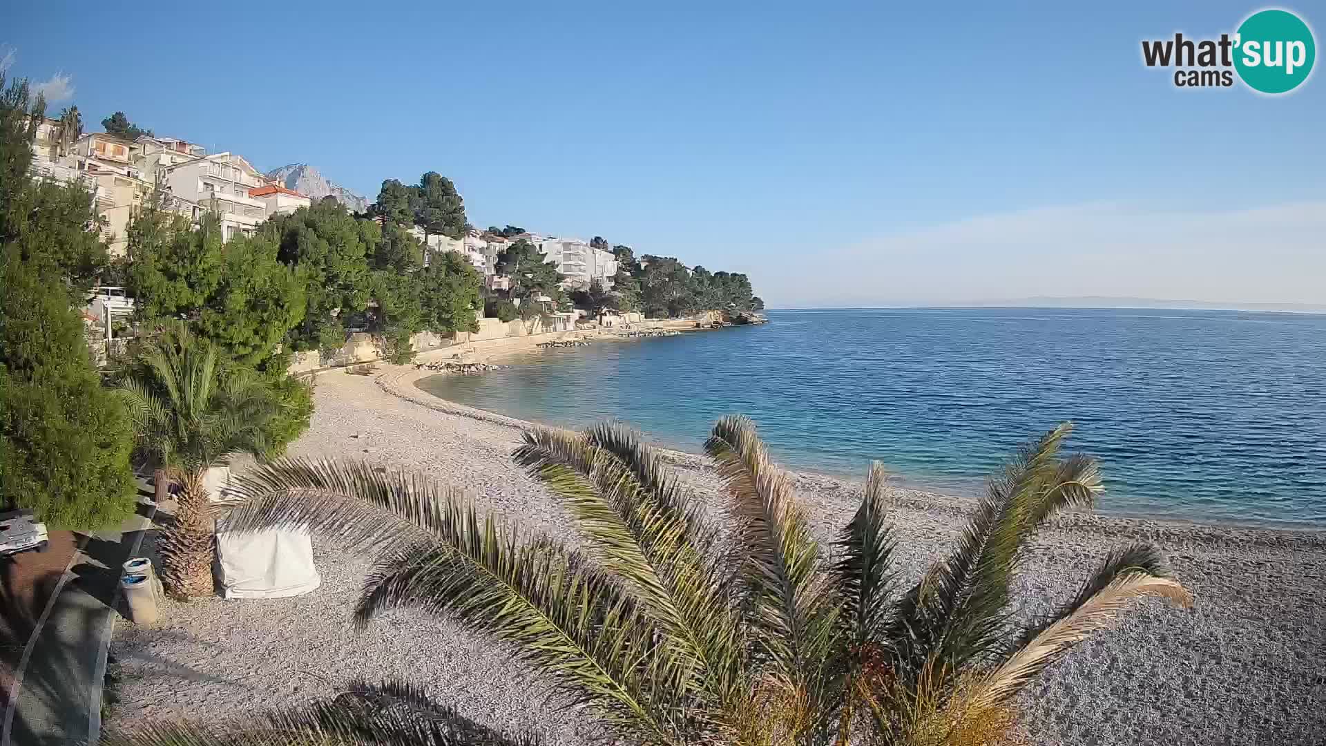Webcam Plage Lučica Brela – Vue en direct sur la côte adriatique