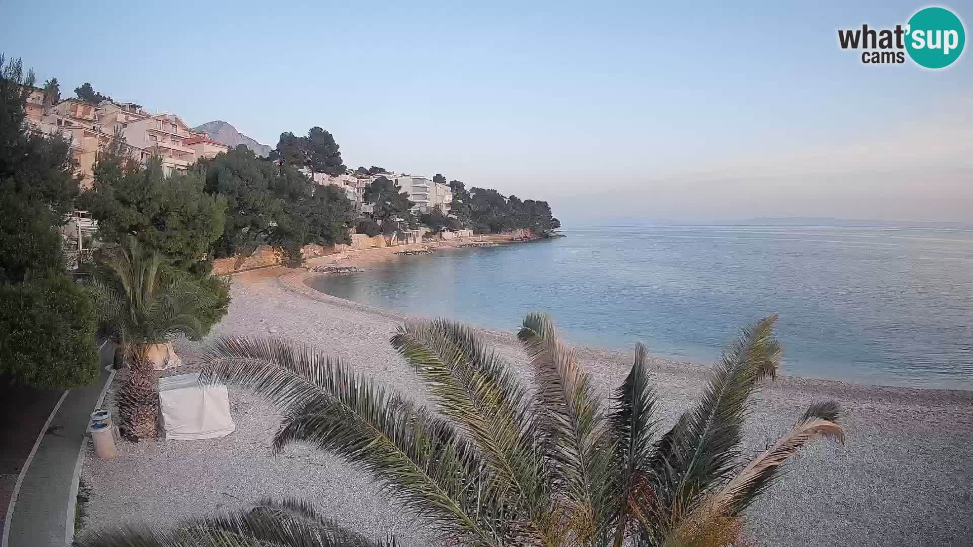 Webcam Plage Lučica Brela – Vue en direct sur la côte adriatique