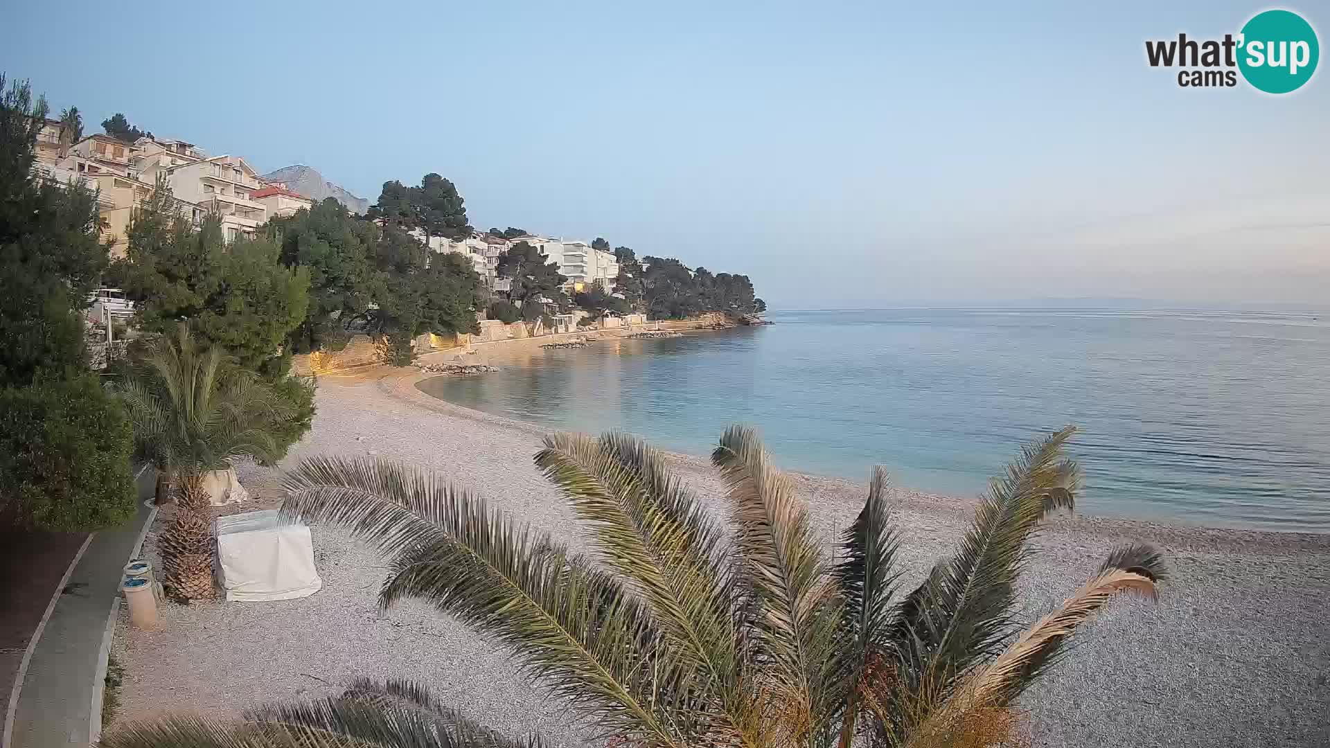 Webcam Plage Lučica Brela – Vue en direct sur la côte adriatique