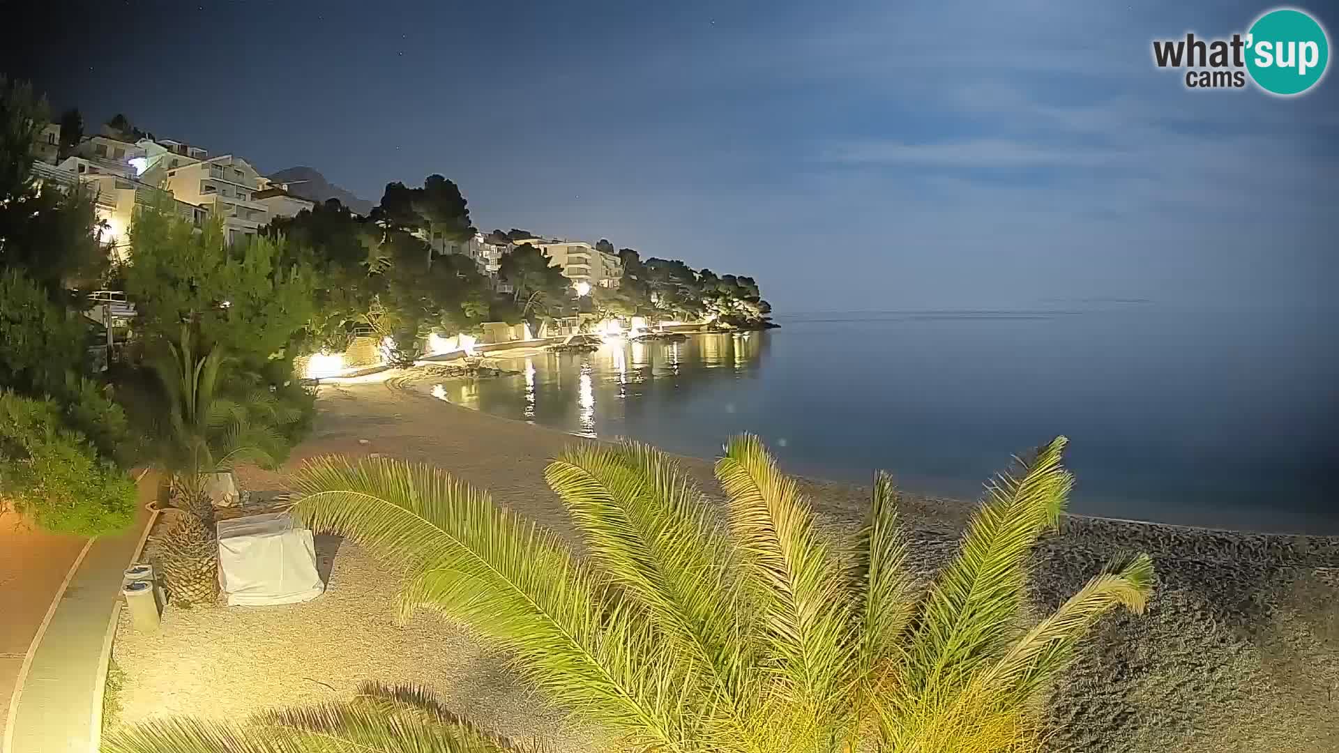 Spletna kamera Plaža Lučica Brela – Pogled v živo na Jadransko obalo