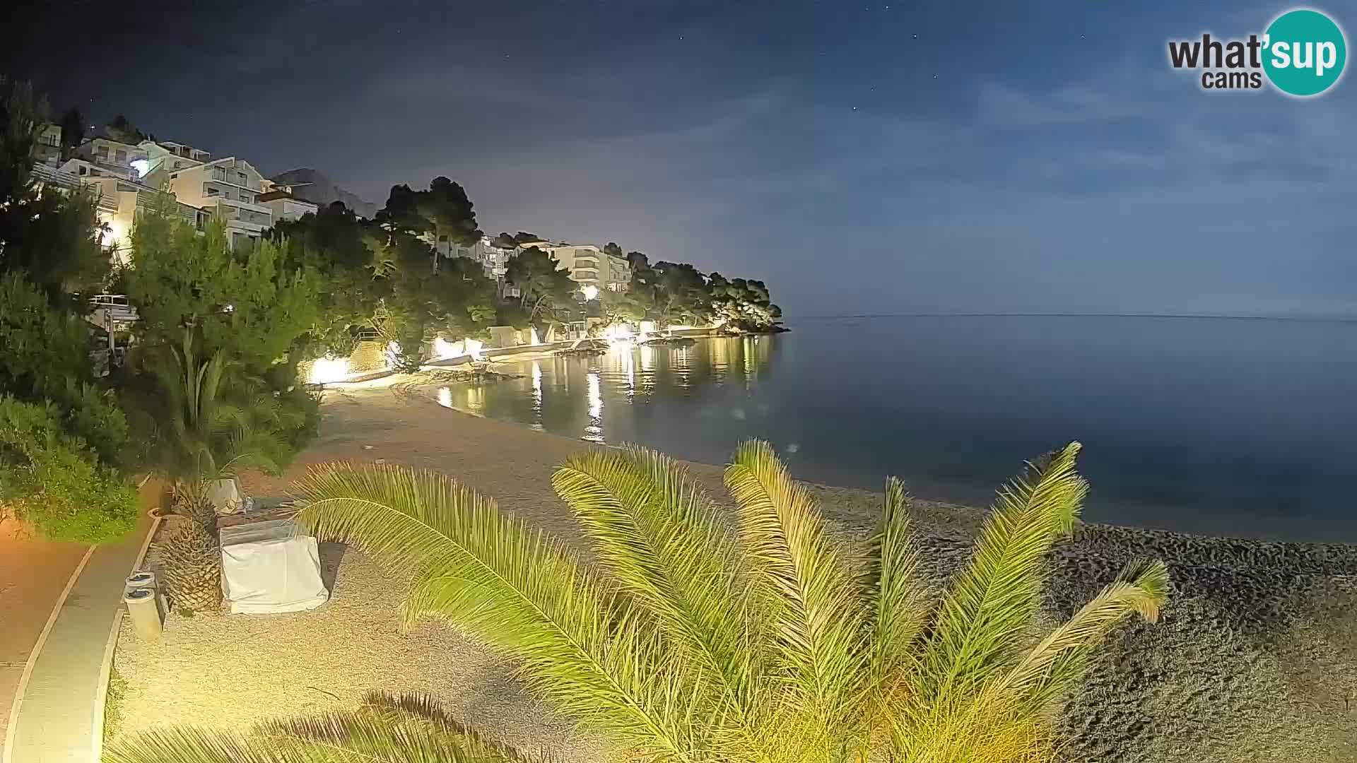 Webcam Lučica Strand Beach Brela – Liveblick von der Adriaküste