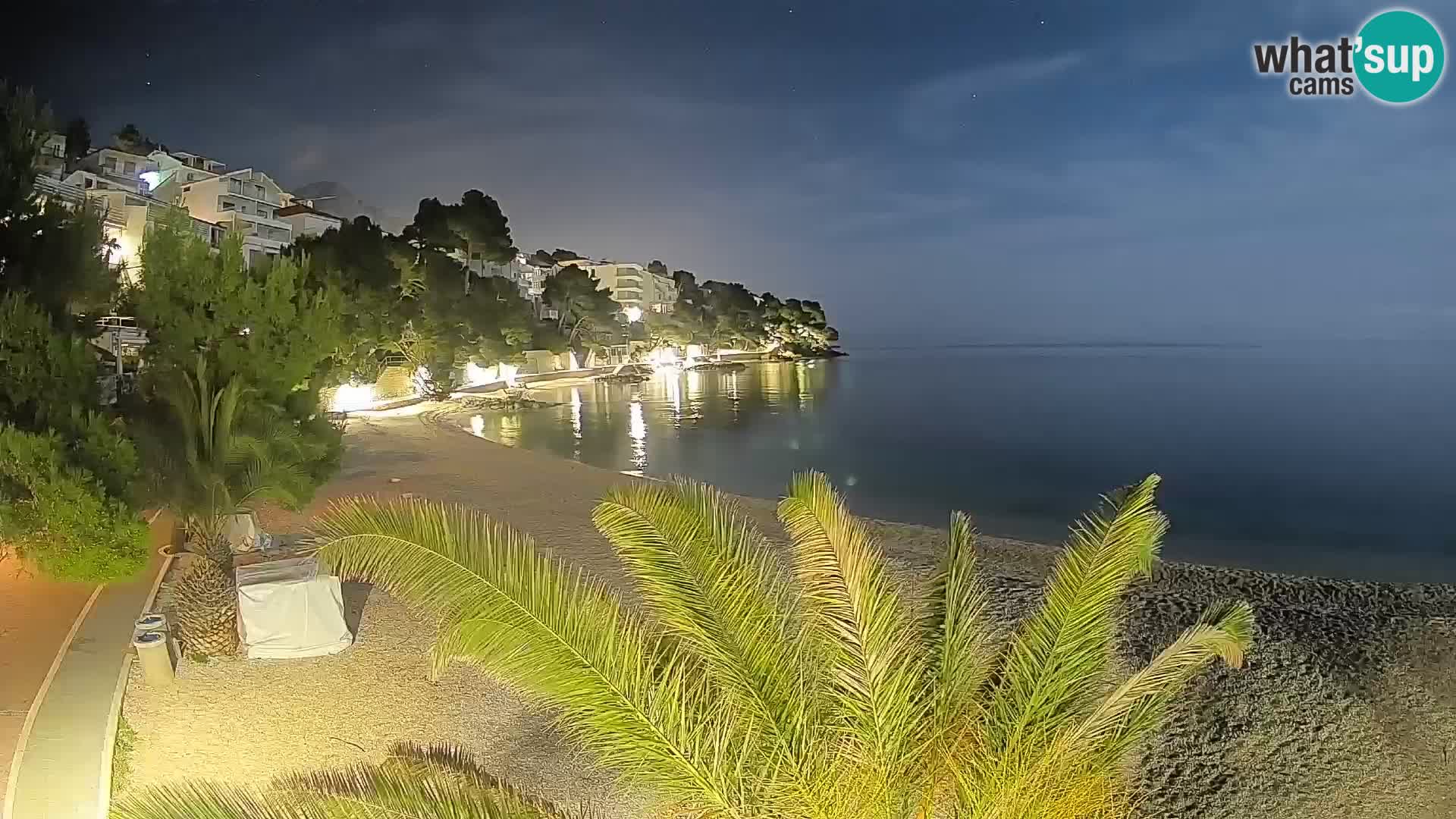 Webcam Plage Lučica Brela – Vue en direct sur la côte adriatique