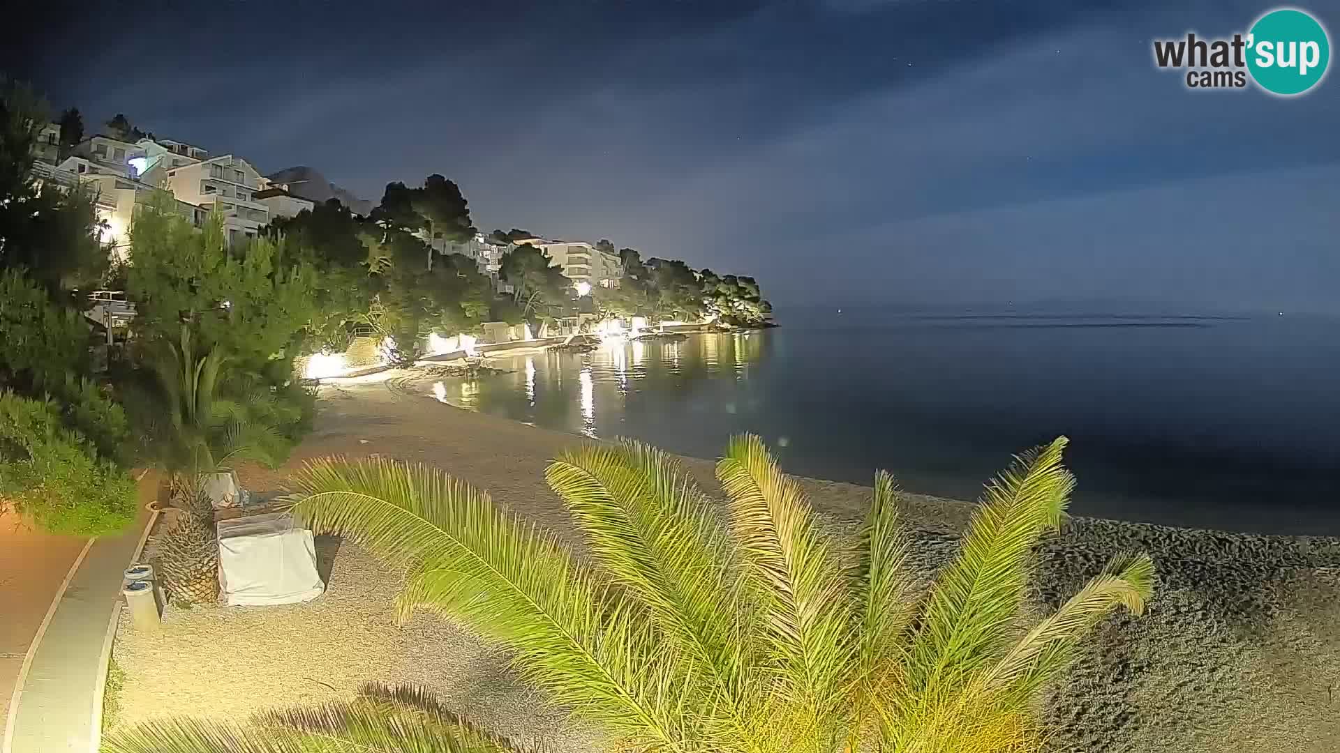 Webcam Plage Lučica Brela – Vue en direct sur la côte adriatique