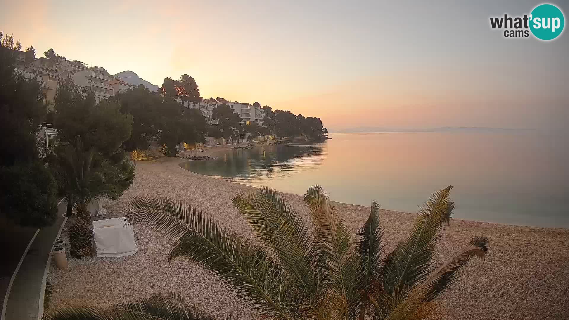 Webcam Lučica Strand Beach Brela – Liveblick von der Adriaküste