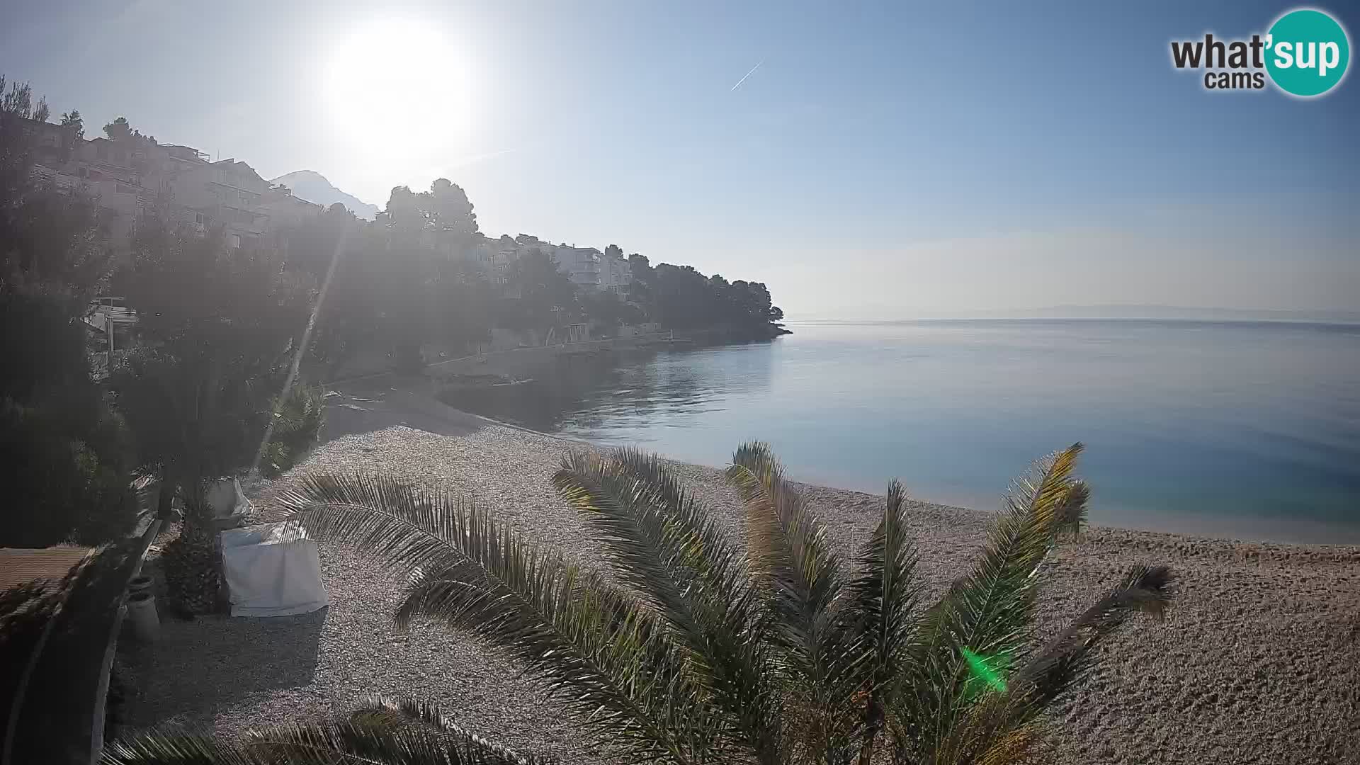 Webcam Lučica Strand Beach Brela – Liveblick von der Adriaküste