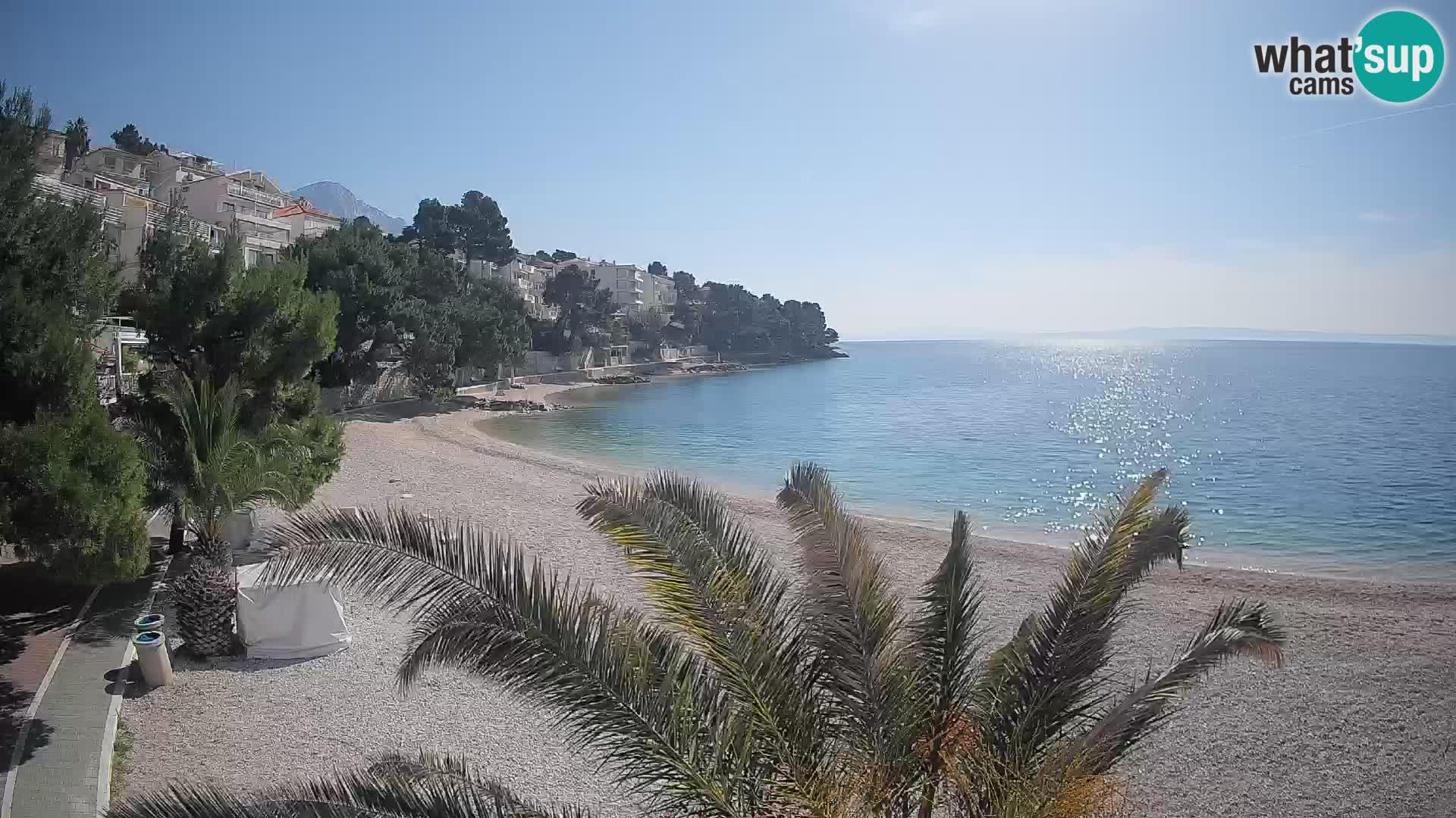 Webcam Lučica Strand Beach Brela – Liveblick von der Adriaküste