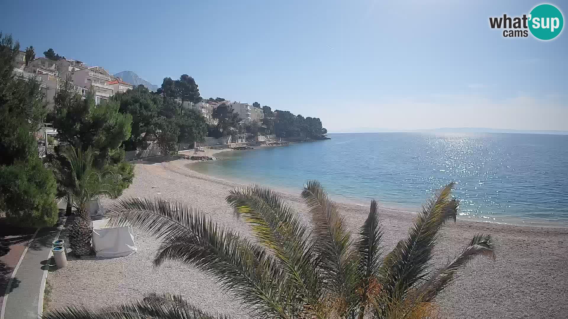 Webcam Plage Lučica Brela – Vue en direct sur la côte adriatique