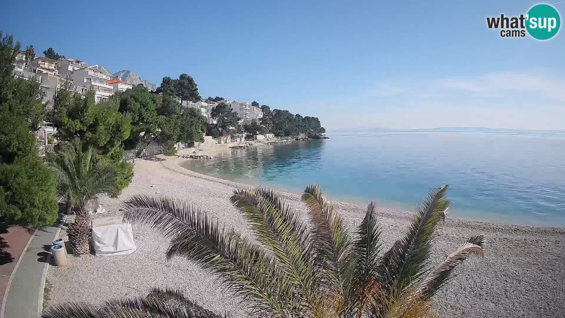 Webcam Lučica Strand Beach Brela – Liveblick von der Adriaküste