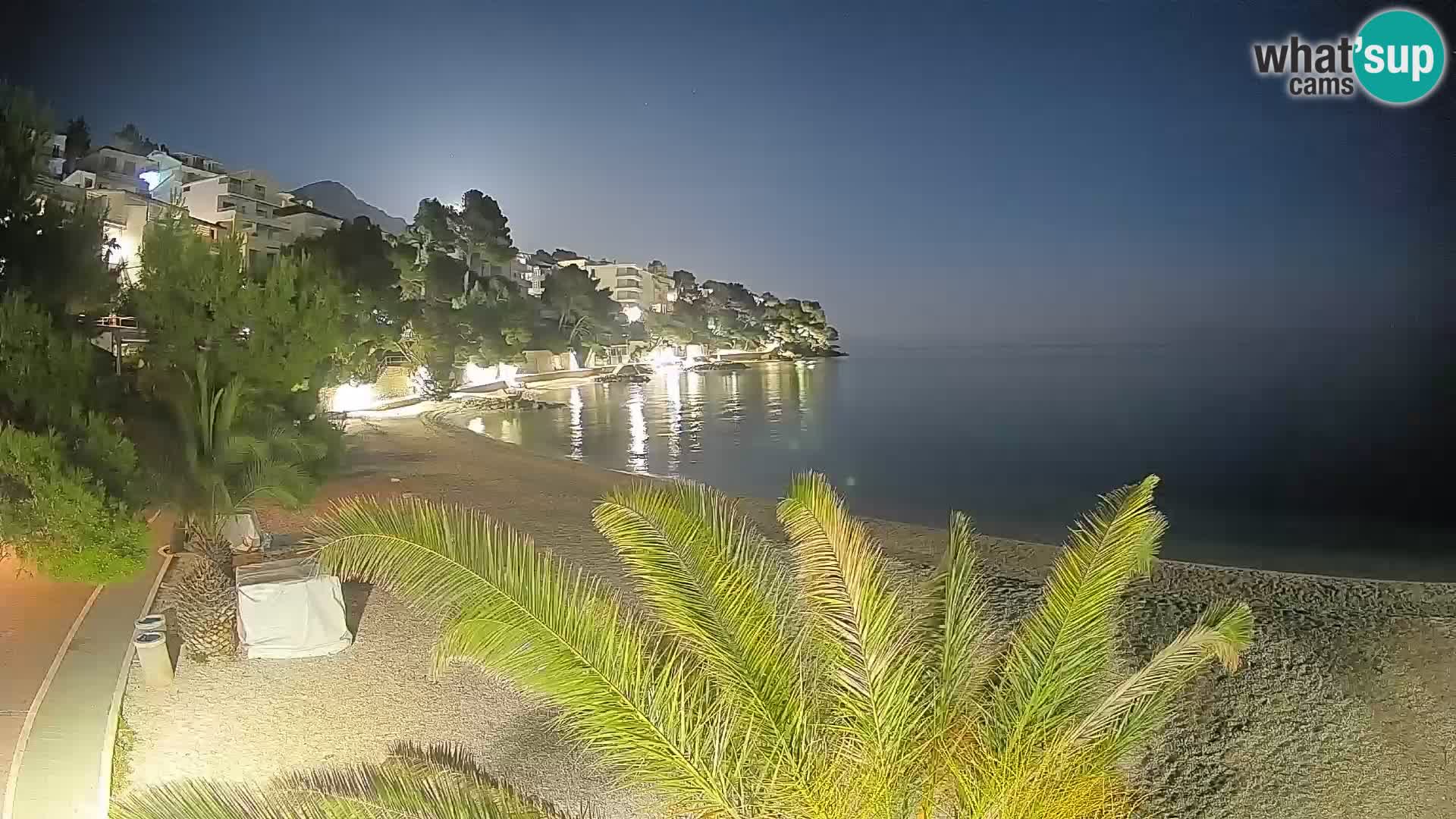 Webcam Lučica Strand Beach Brela – Liveblick von der Adriaküste
