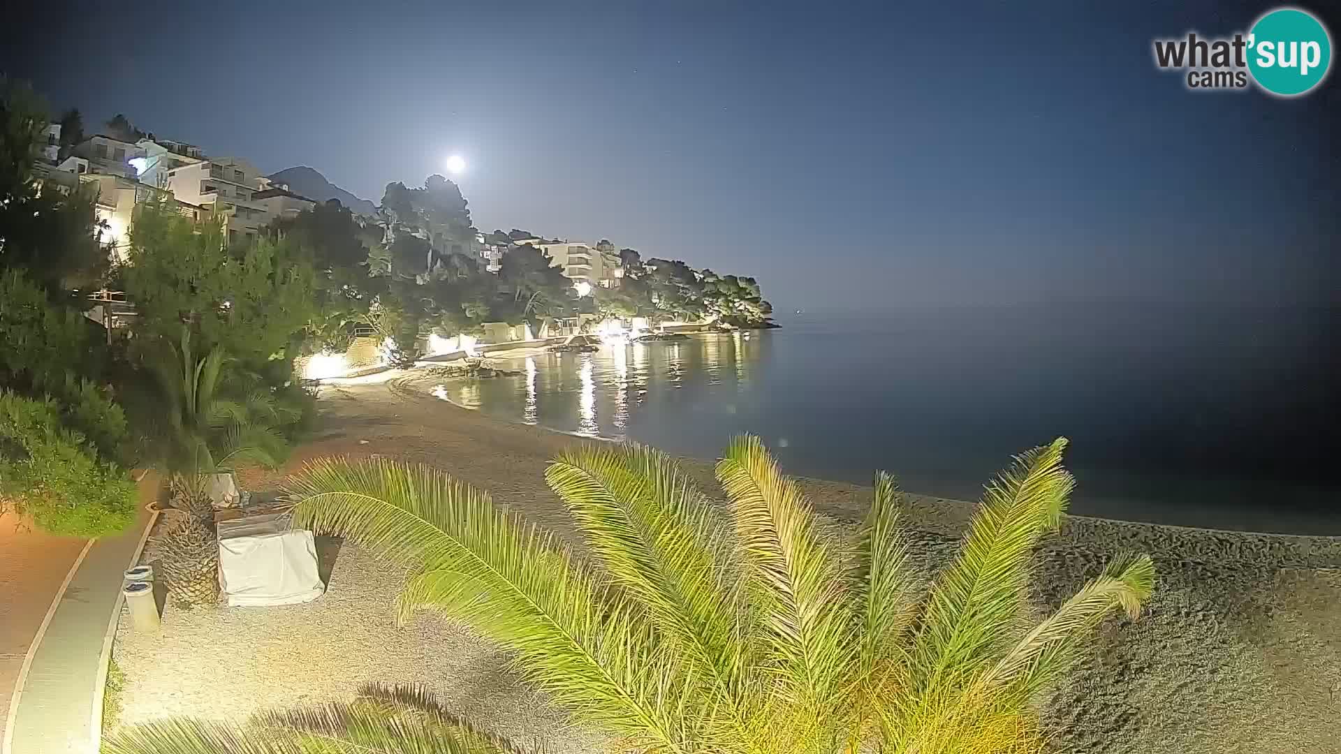Webcam Lučica Strand Beach Brela – Liveblick von der Adriaküste