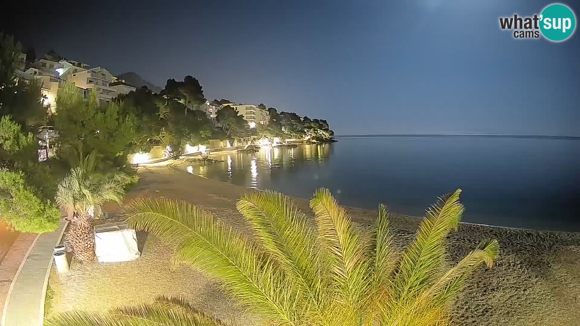 Web kamera Plaža Lučica Brela – Pogled uživo na jadransku obalu