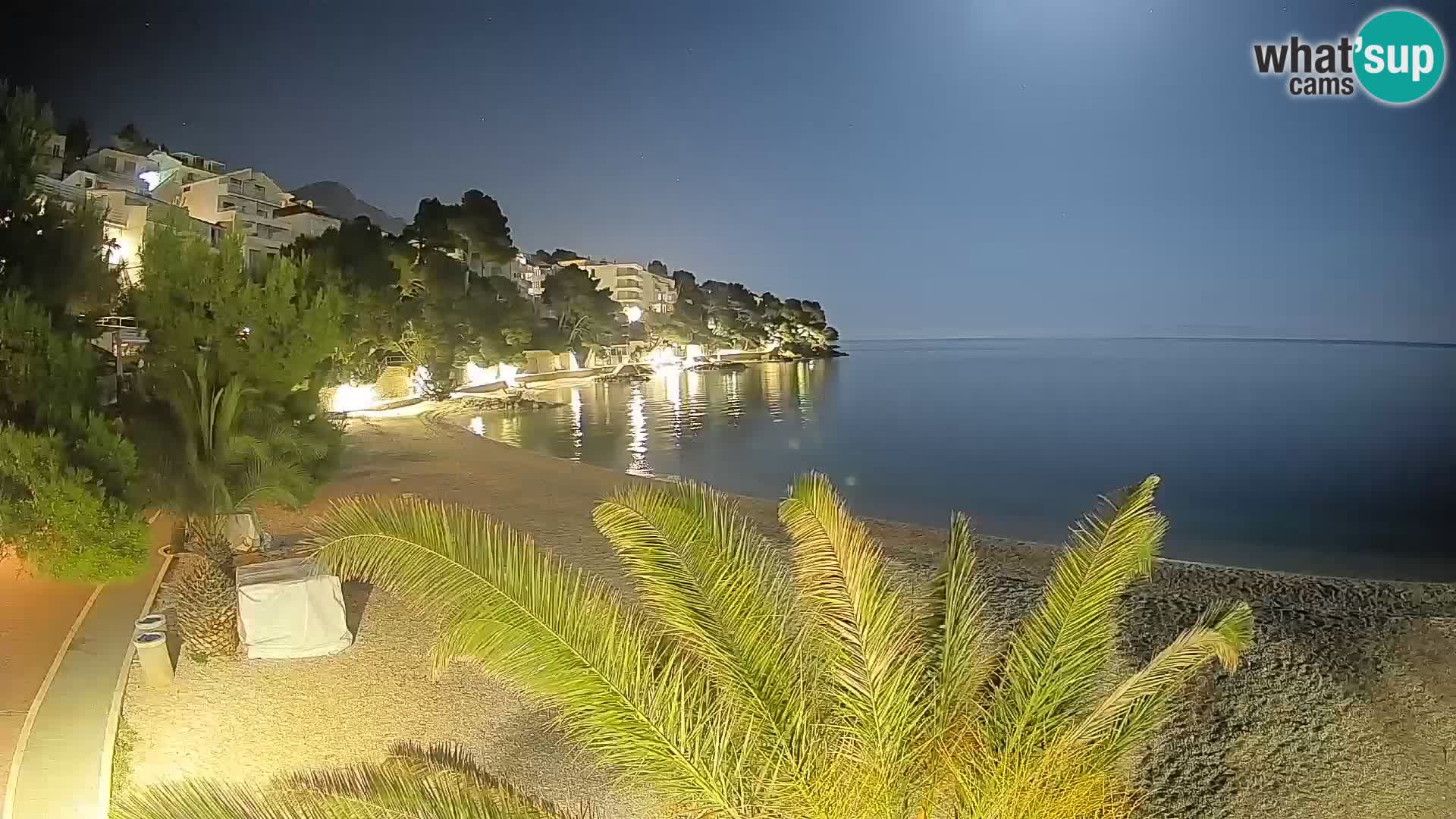 Webcam Lučica Strand Beach Brela – Liveblick von der Adriaküste