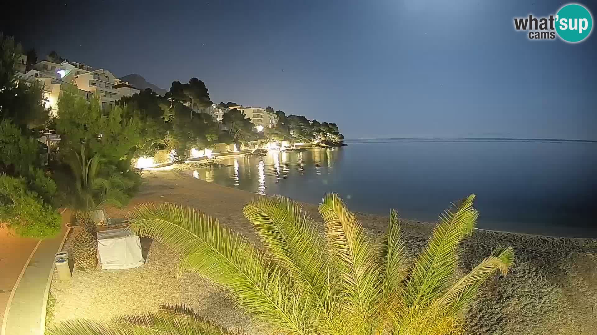 Web kamera Plaža Lučica Brela – Pogled uživo na jadransku obalu