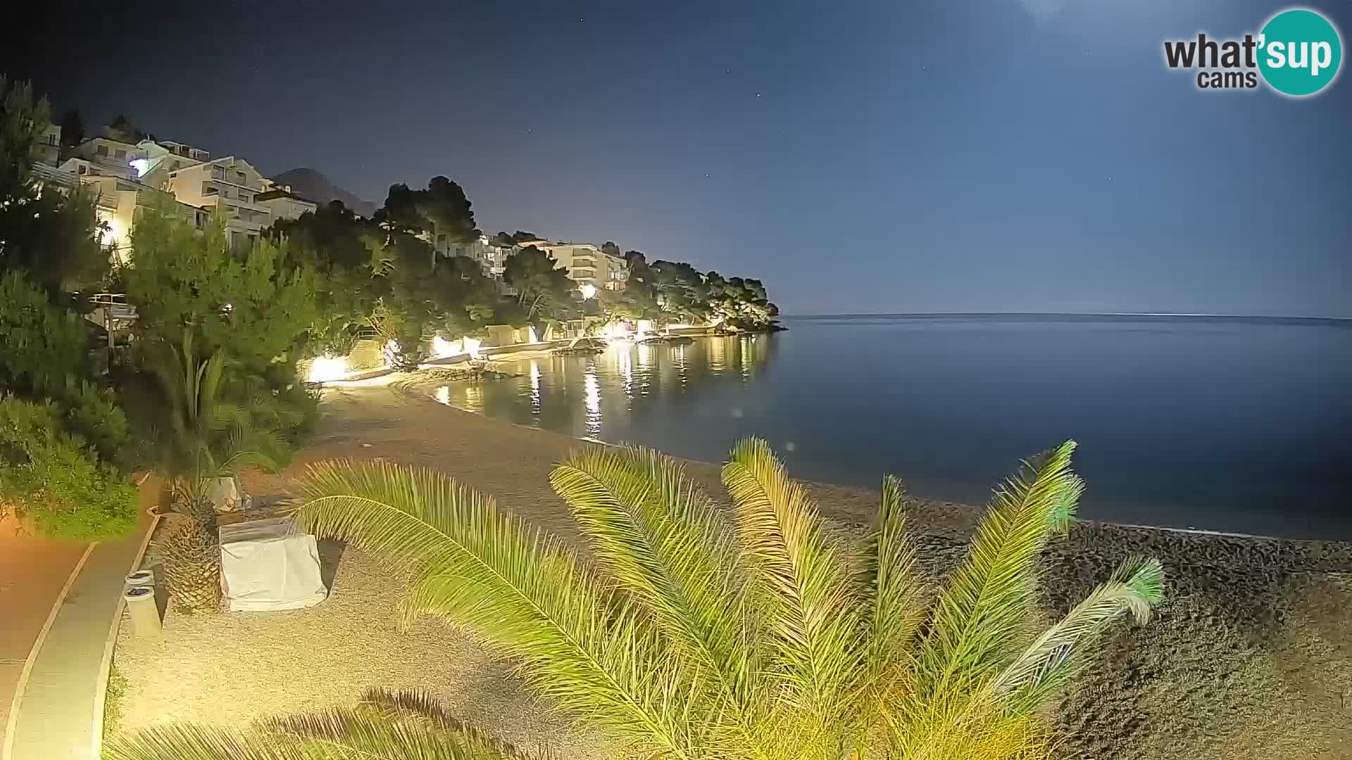Webcam Lučica Strand Beach Brela – Liveblick von der Adriaküste