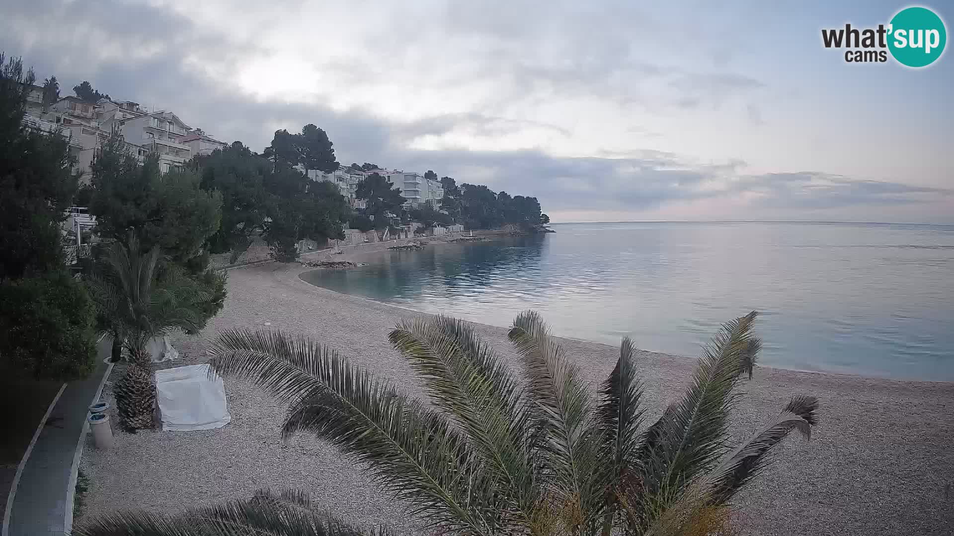 Webcam Plage Lučica Brela – Vue en direct sur la côte adriatique