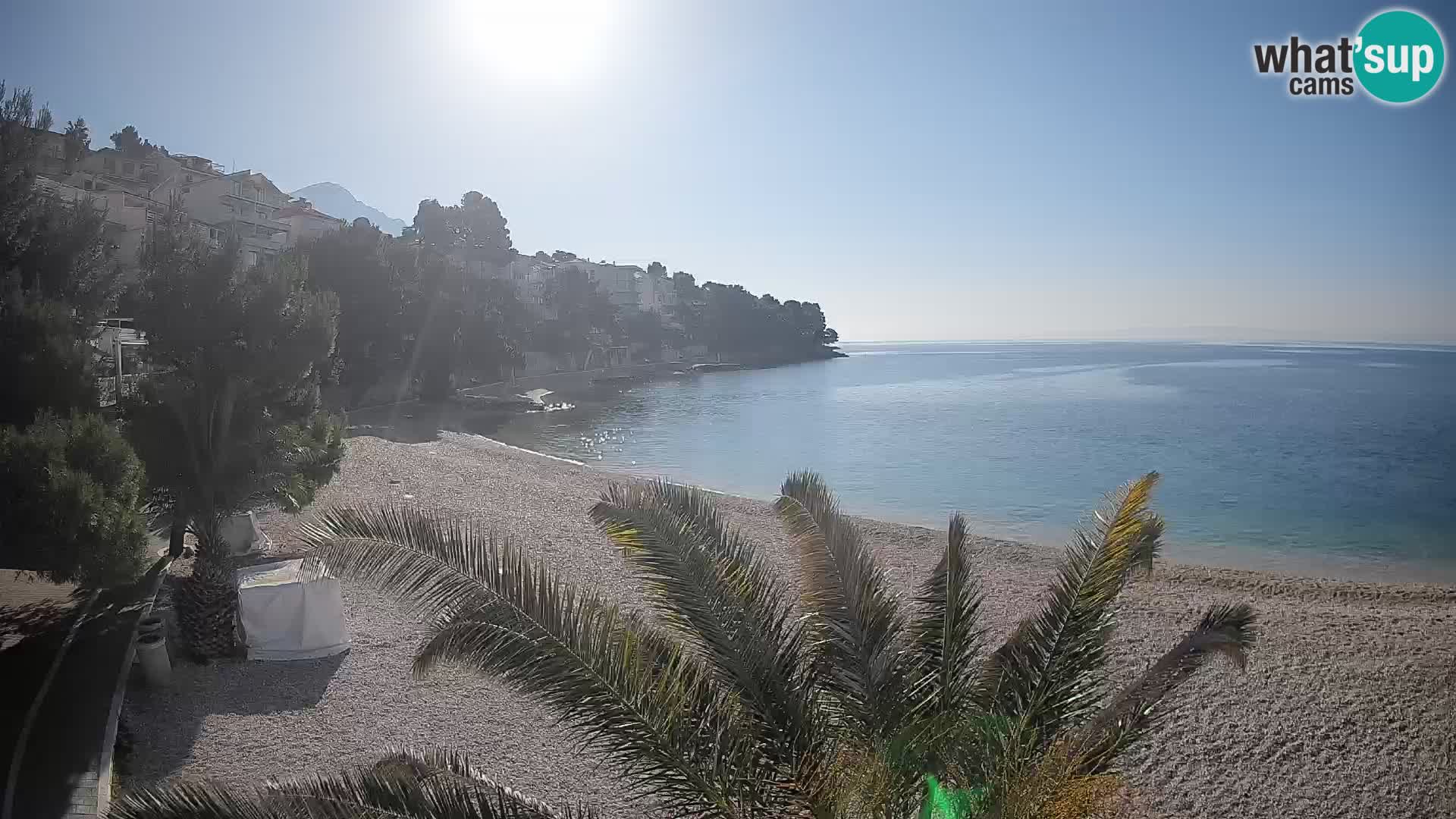 Webcam Lučica Strand Beach Brela – Liveblick von der Adriaküste