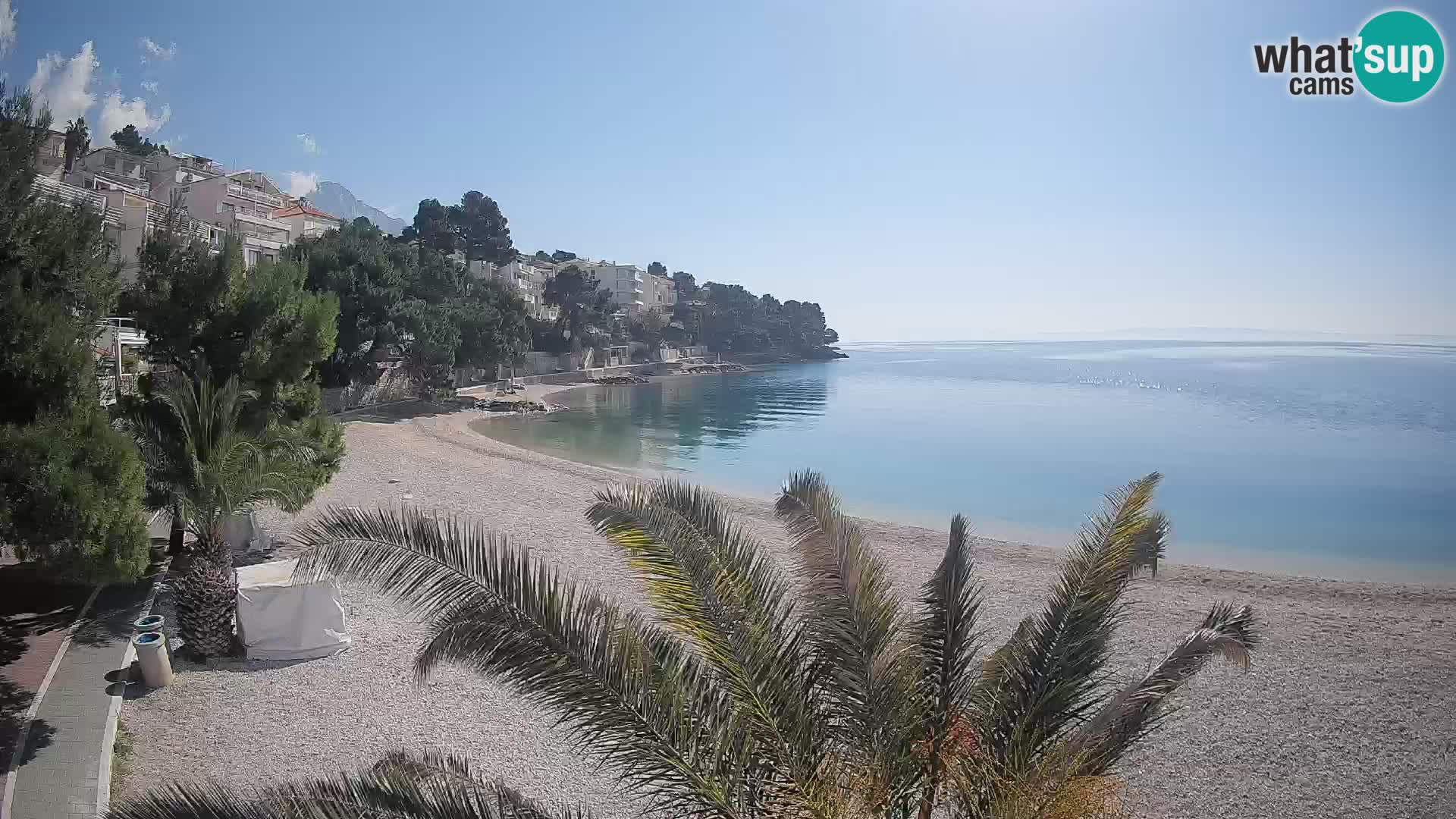 Webcam Lučica Strand Beach Brela – Liveblick von der Adriaküste