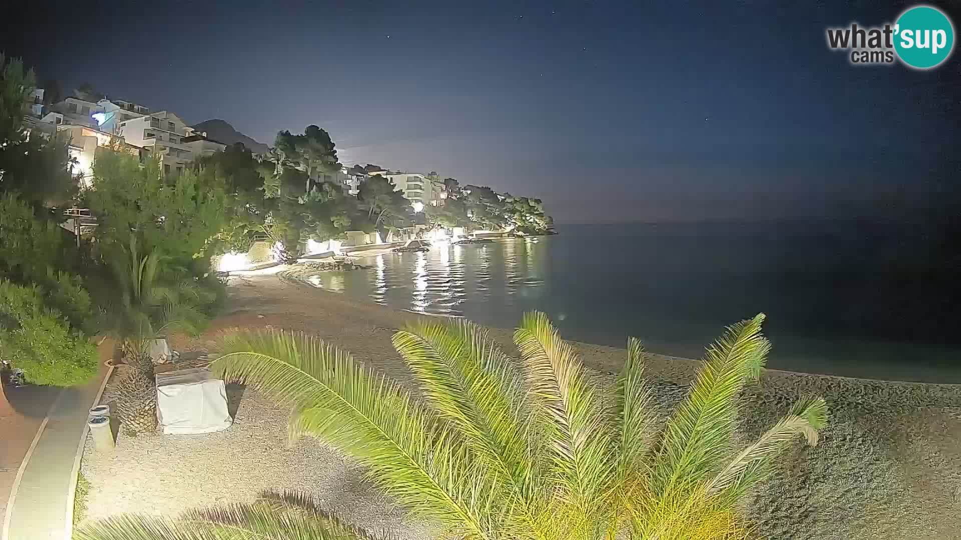 Webcam Lučica Strand Beach Brela – Liveblick von der Adriaküste