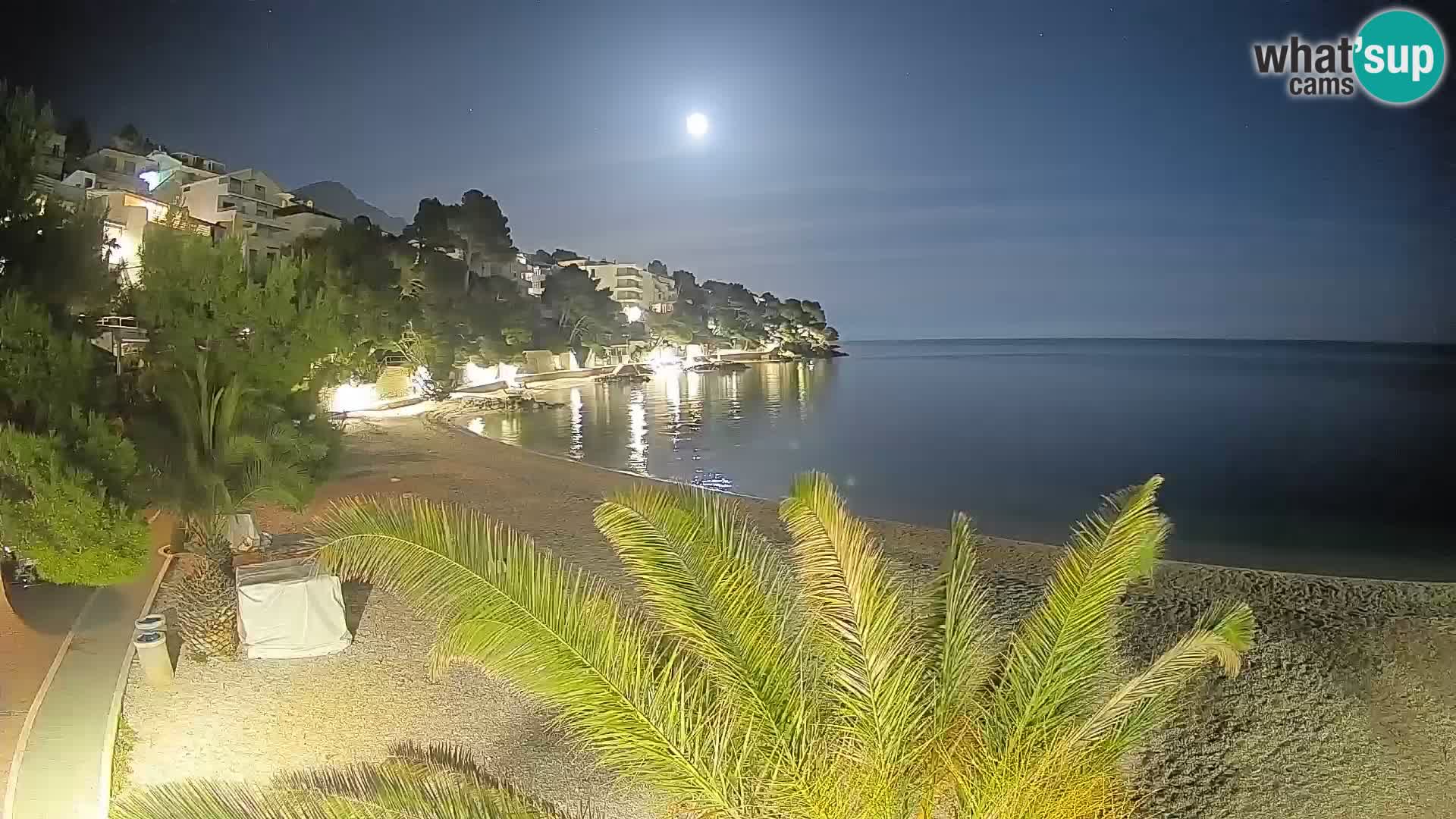 Spletna kamera Plaža Lučica Brela – Pogled v živo na Jadransko obalo