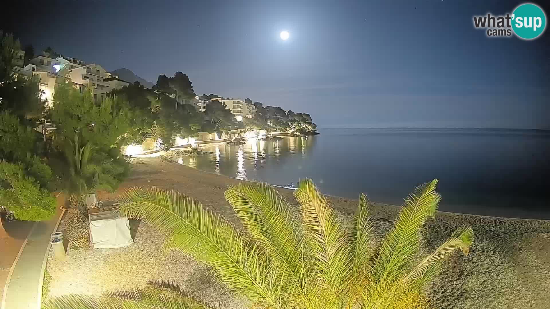 Spletna kamera Plaža Lučica Brela – Pogled v živo na Jadransko obalo