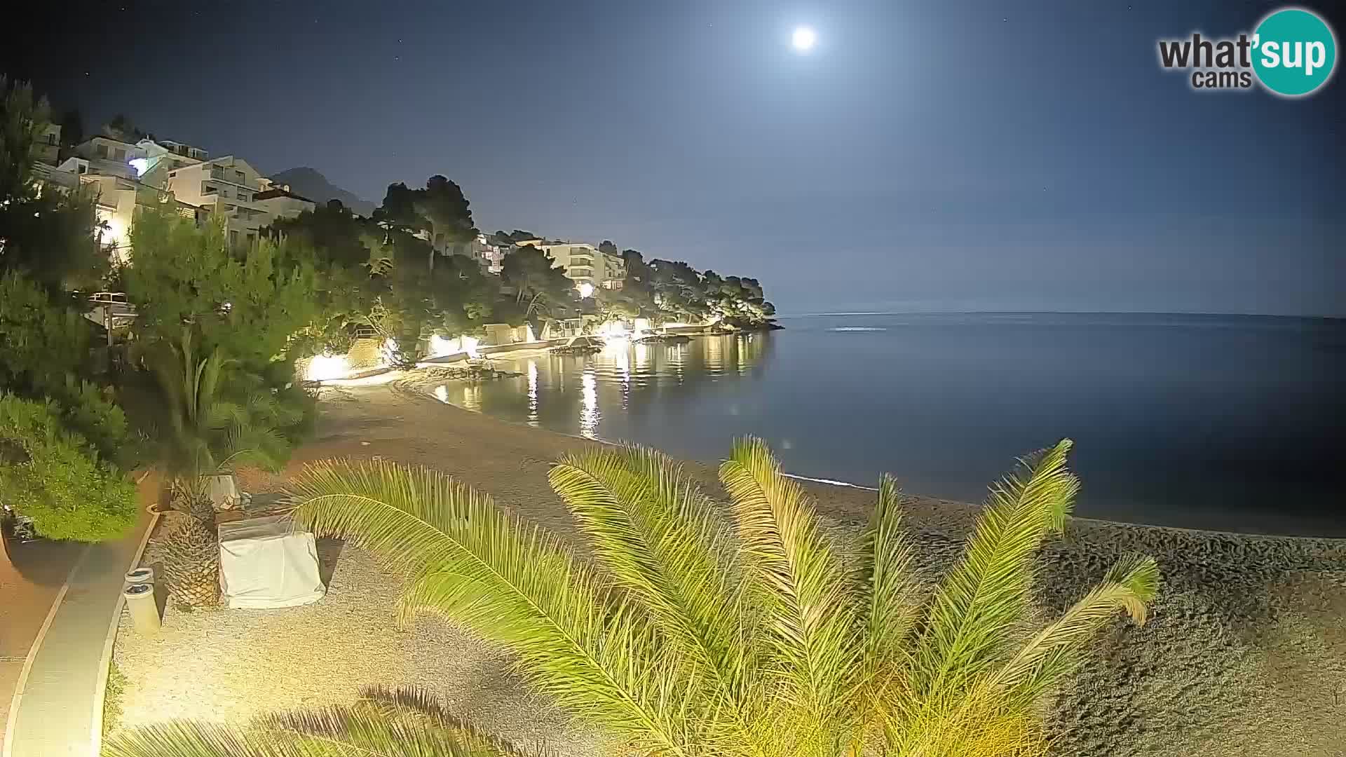 Webcam Lučica Strand Beach Brela – Liveblick von der Adriaküste