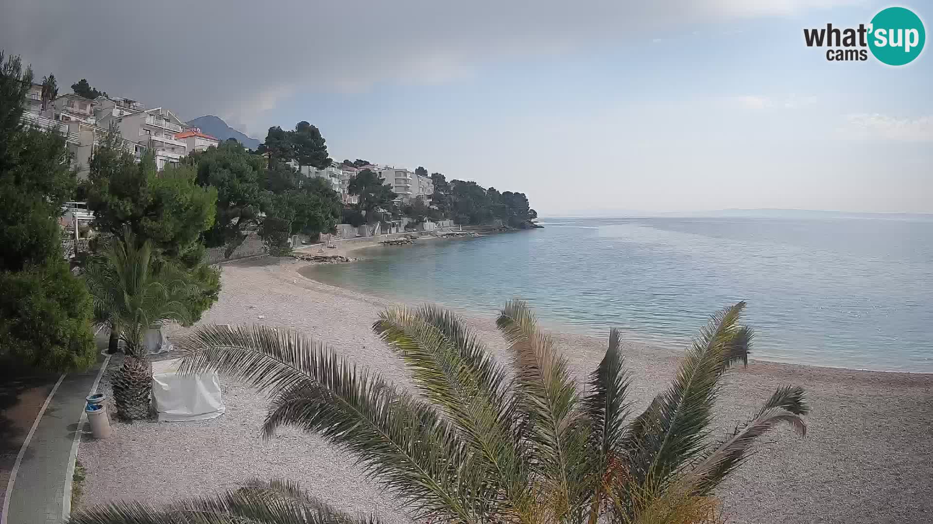 Webcam Lučica Strand Beach Brela – Liveblick von der Adriaküste