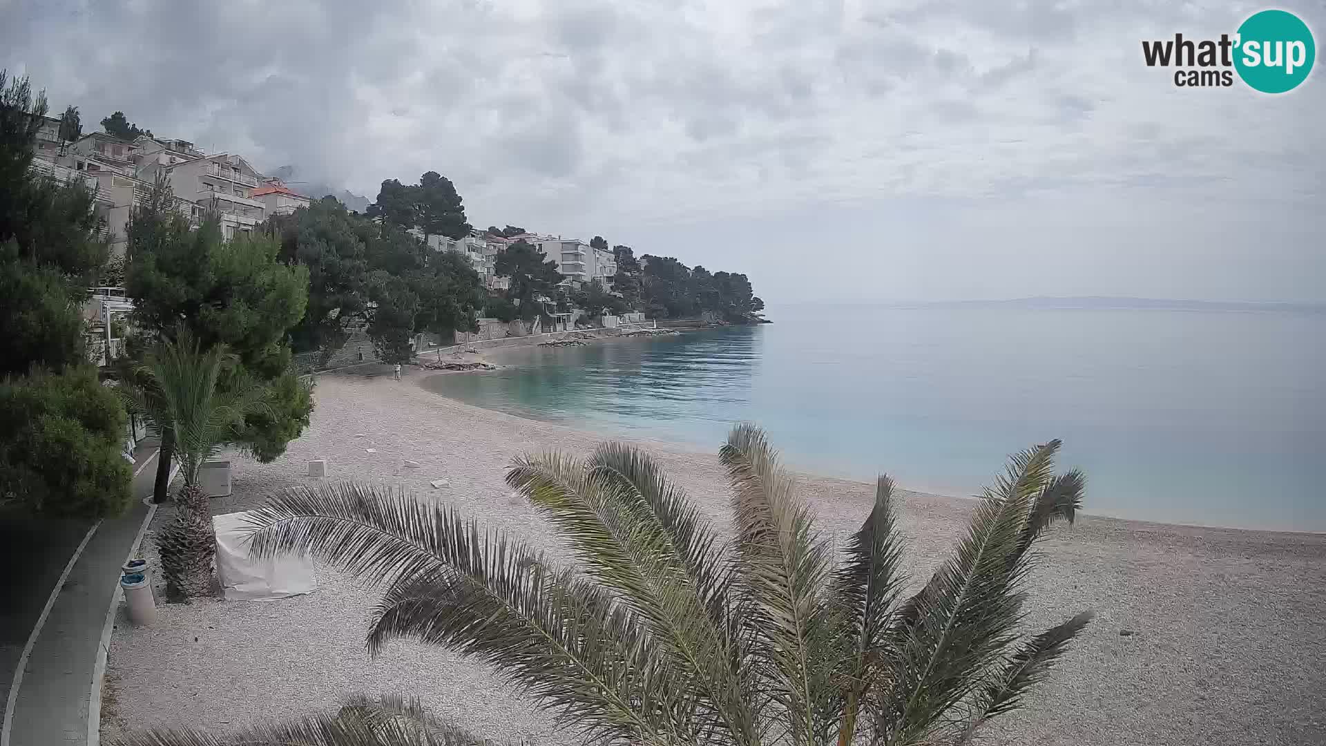 Webcam Lučica Strand Beach Brela – Liveblick von der Adriaküste