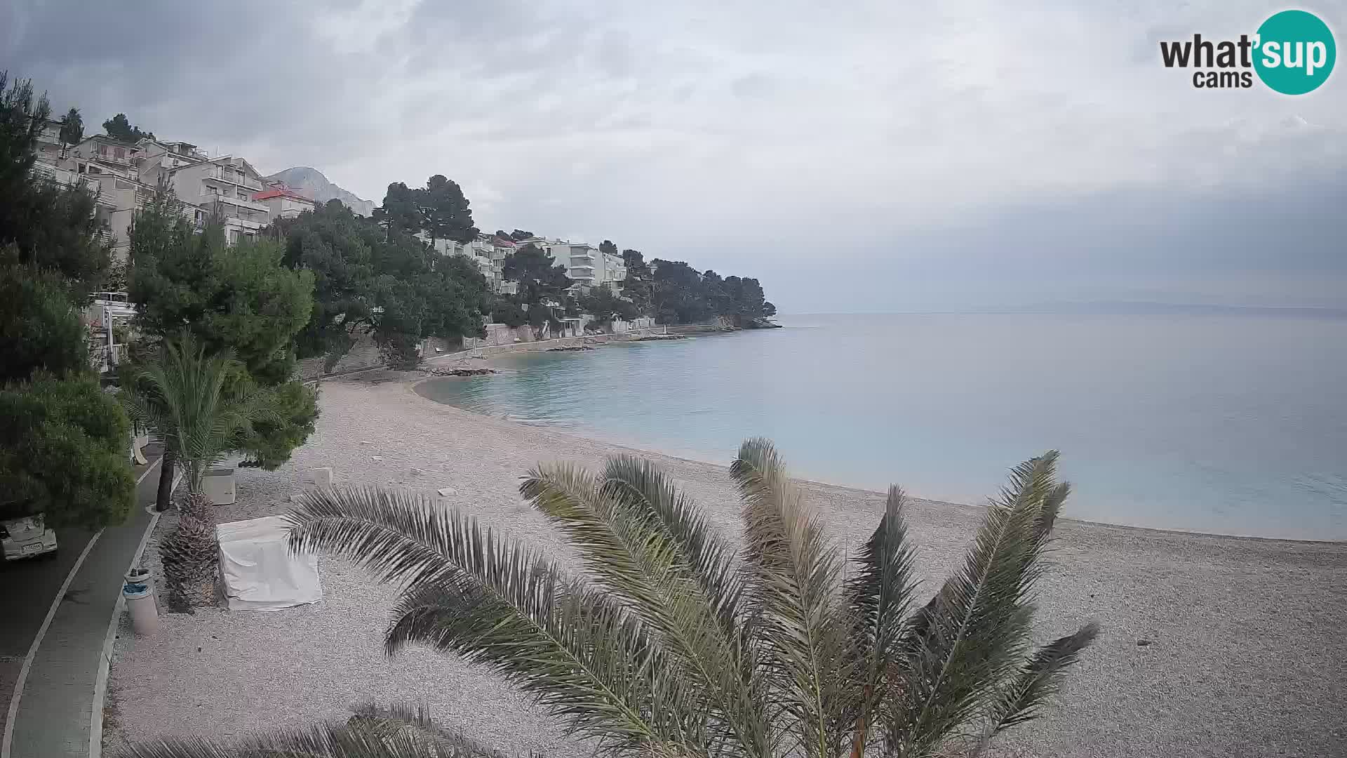 Webcam Plage Lučica Brela – Vue en direct sur la côte adriatique