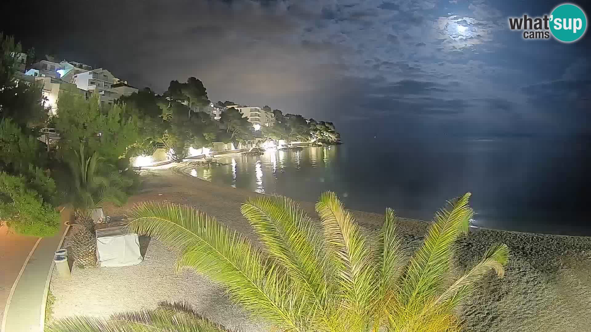 Web kamera Plaža Lučica Brela – Pogled uživo na jadransku obalu