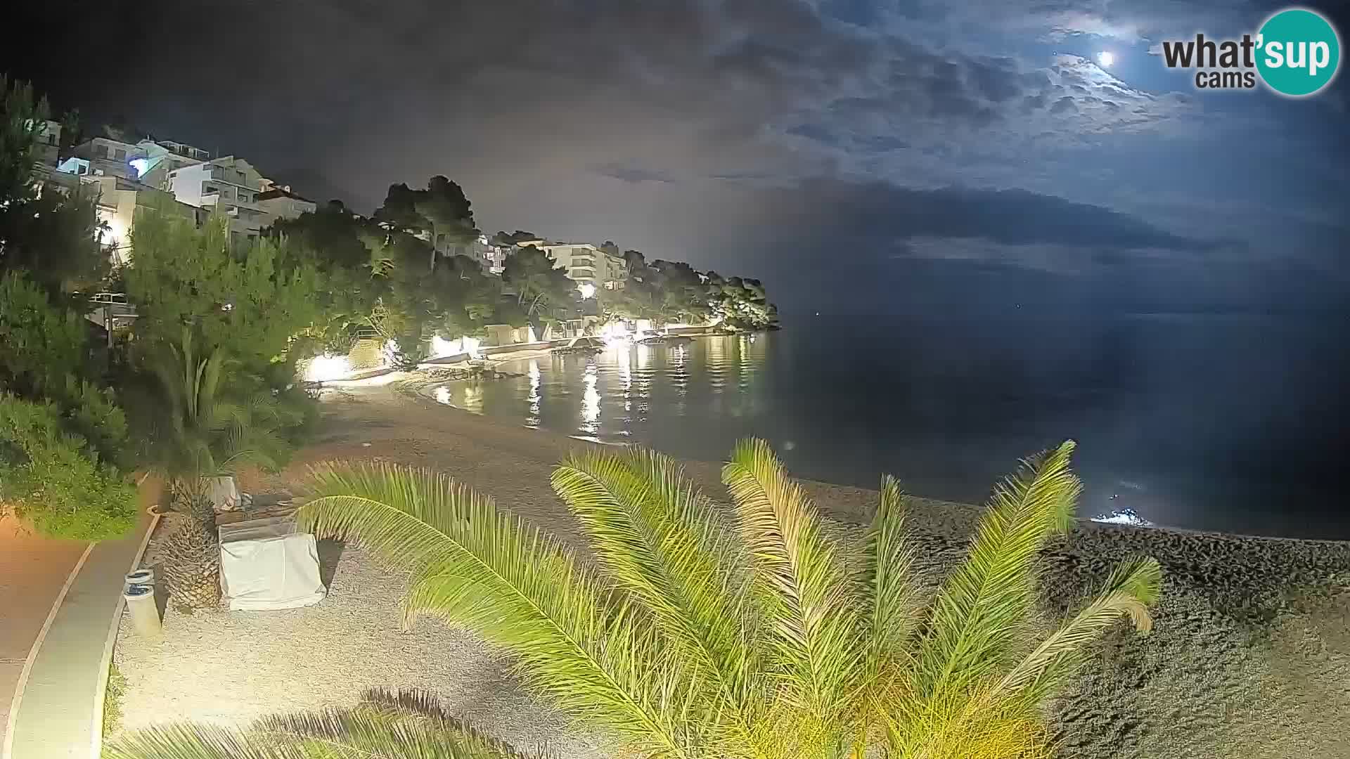 Spletna kamera Plaža Lučica Brela – Pogled v živo na Jadransko obalo