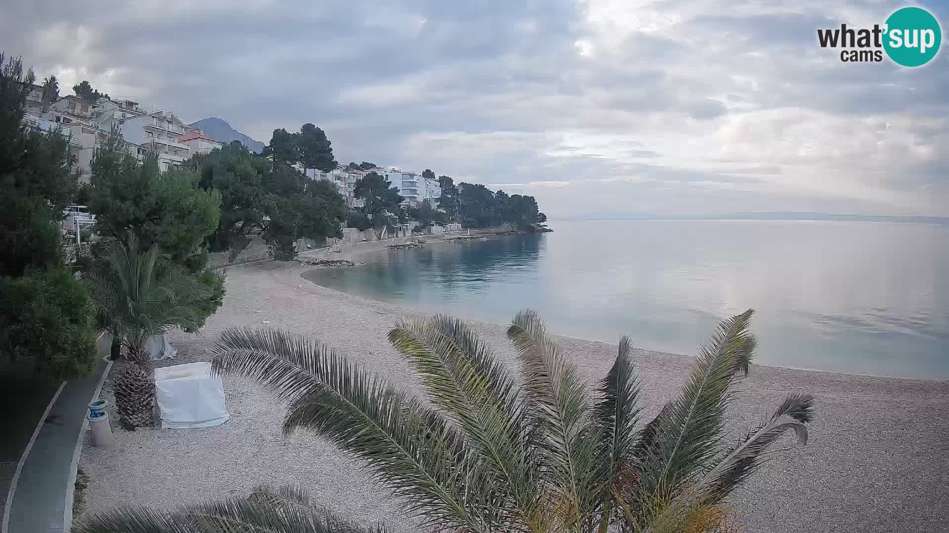 Webcam Lučica Strand Beach Brela – Liveblick von der Adriaküste