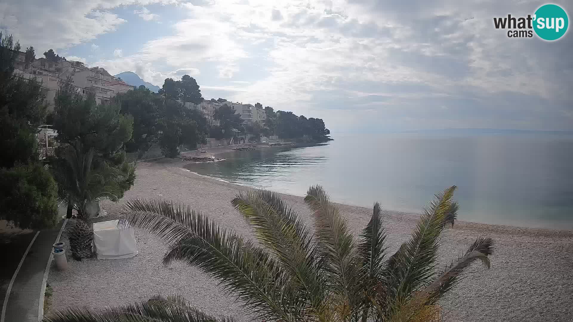 Webcam Lučica Strand Beach Brela – Liveblick von der Adriaküste