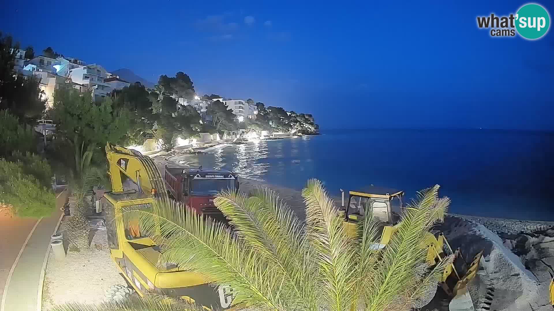 Webcam Lučica Strand Beach Brela – Liveblick von der Adriaküste