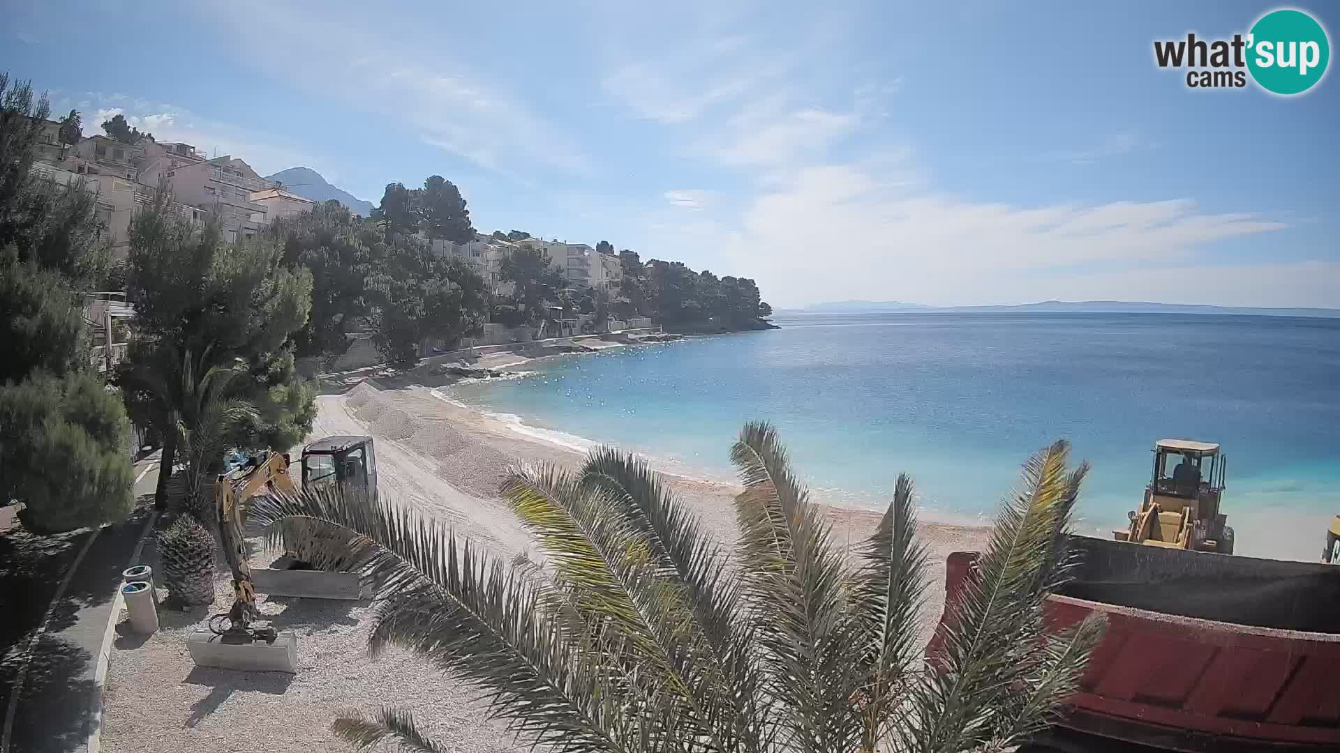 Webcam Lučica Strand Beach Brela – Liveblick von der Adriaküste