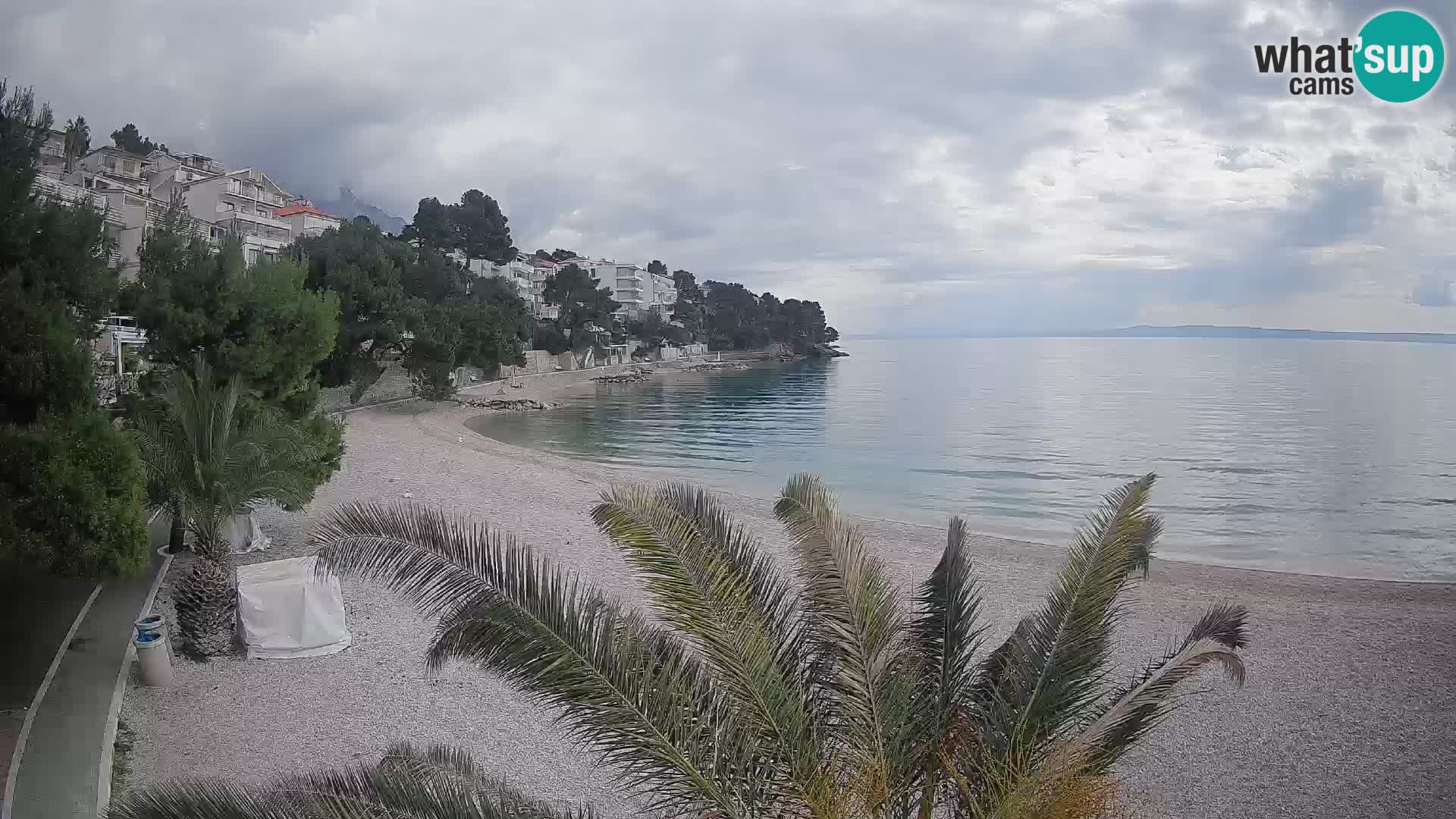 Webcam Lučica Strand Beach Brela – Liveblick von der Adriaküste