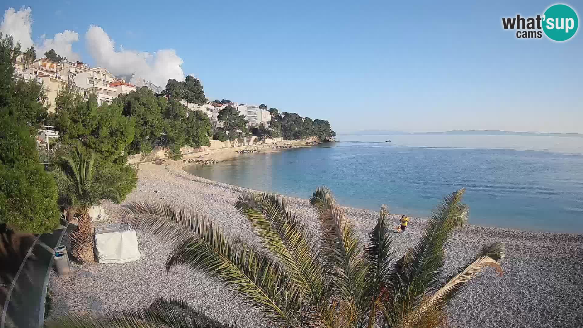 Webcam Lučica Strand Beach Brela – Liveblick von der Adriaküste